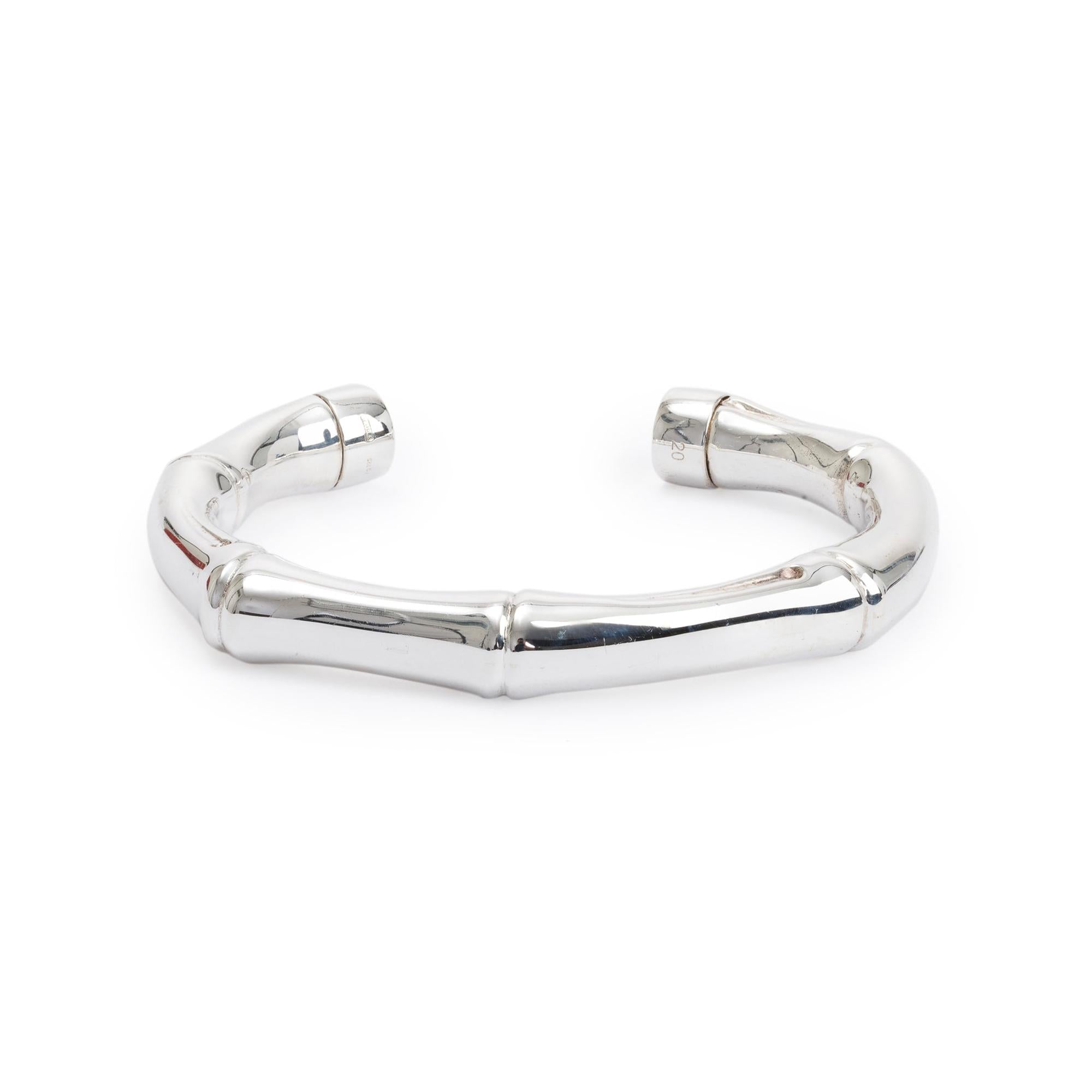 Gucci Sterling Silver Bamboo Cuff Bracelet