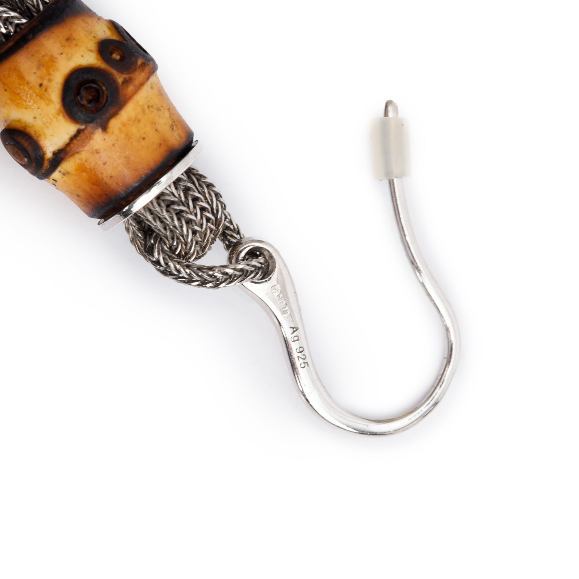 Gucci Sterling Silver Bamboo Tassel Earrings