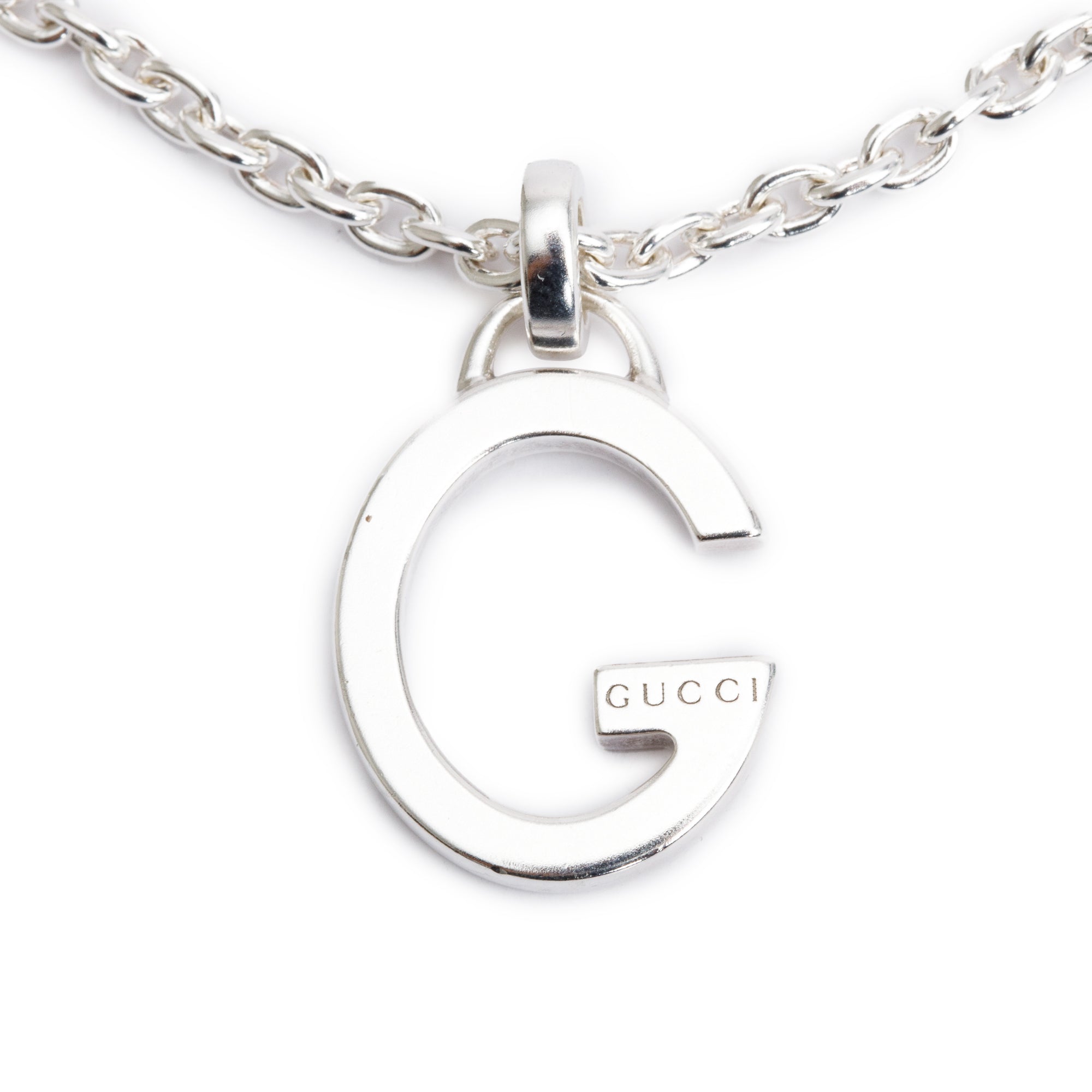 Gucci Sterling Silver Charlotte G Pendant Necklace