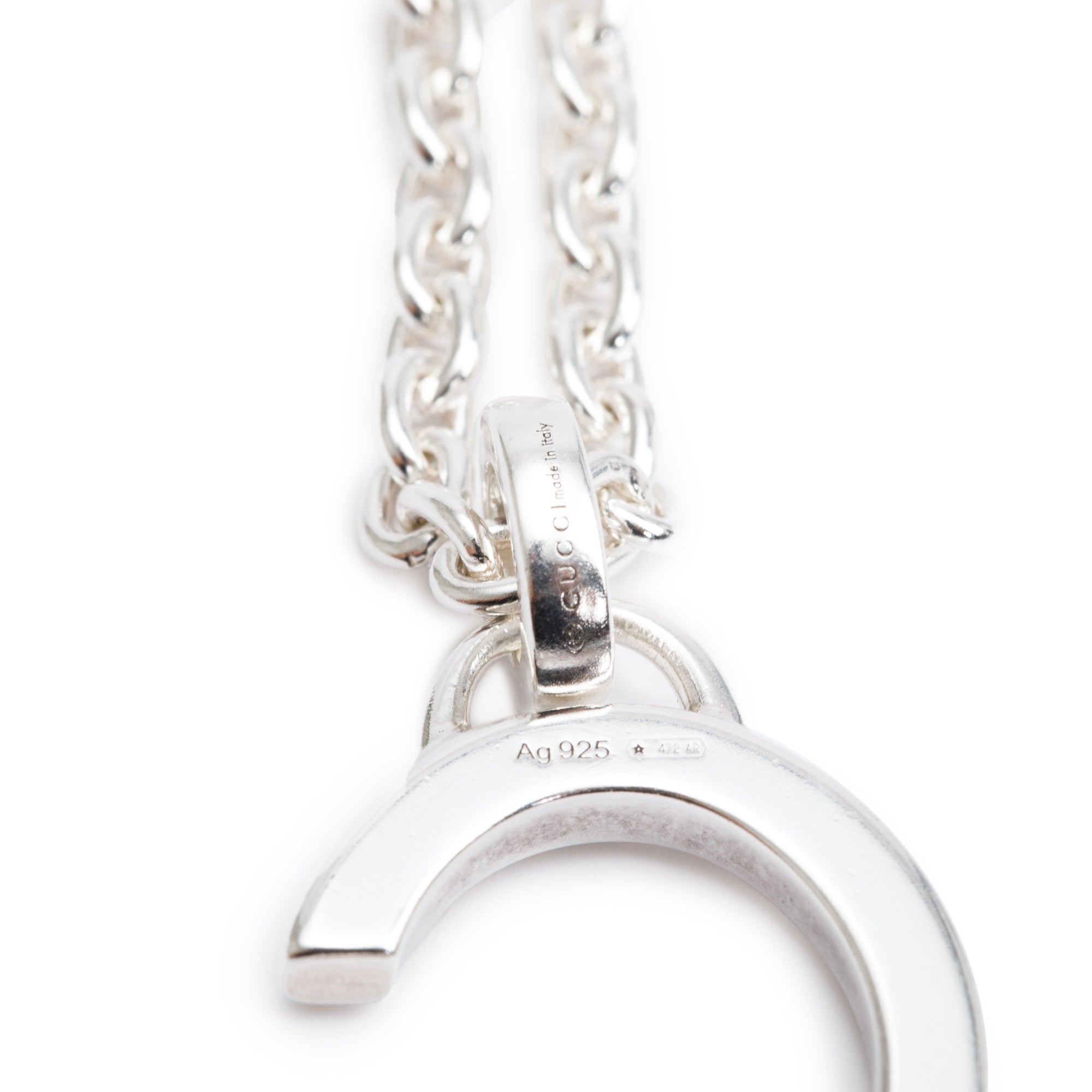 Gucci Sterling Silver Charlotte G Pendant Necklace