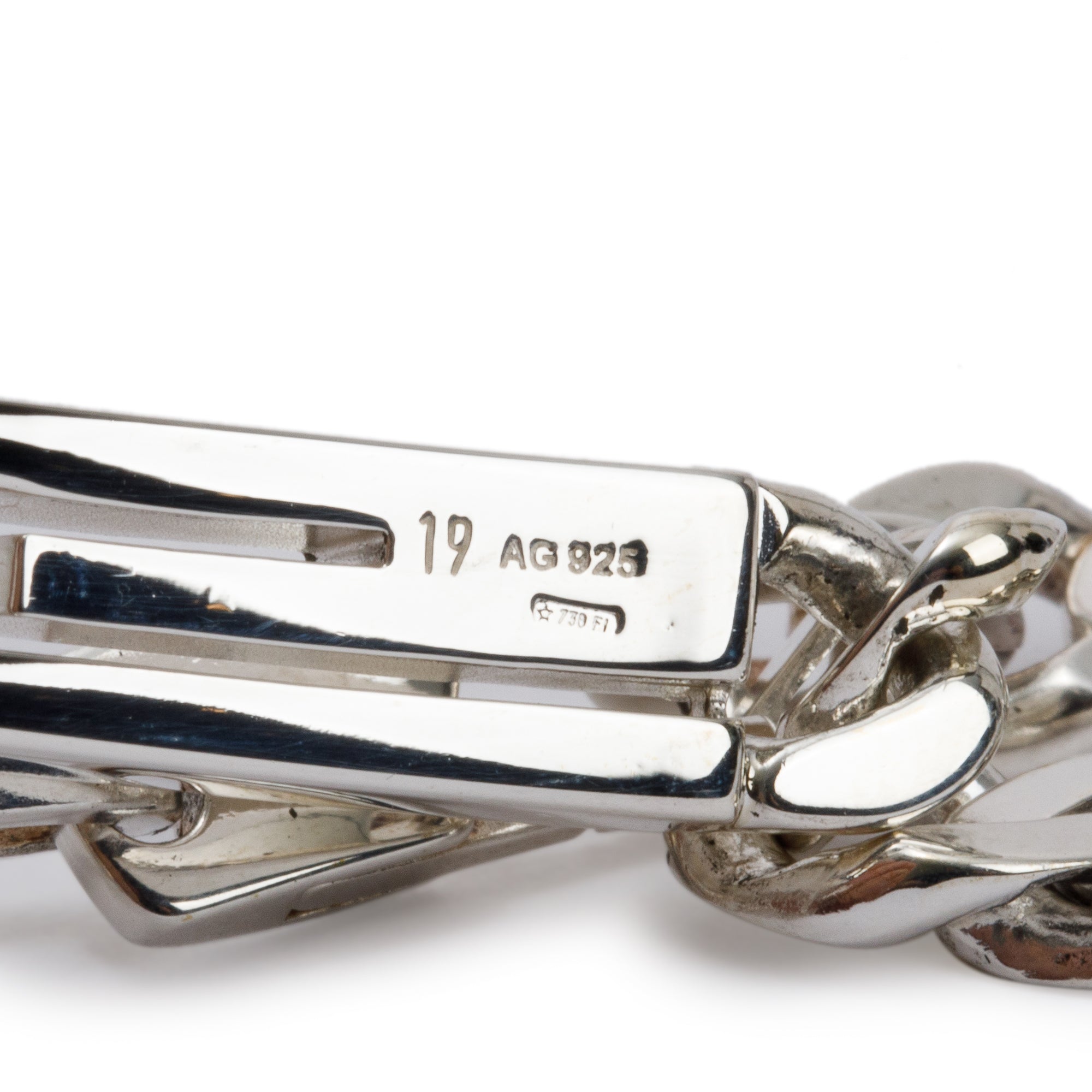 Gucci Sterling Silver Cut Out G ID Link Bracelet