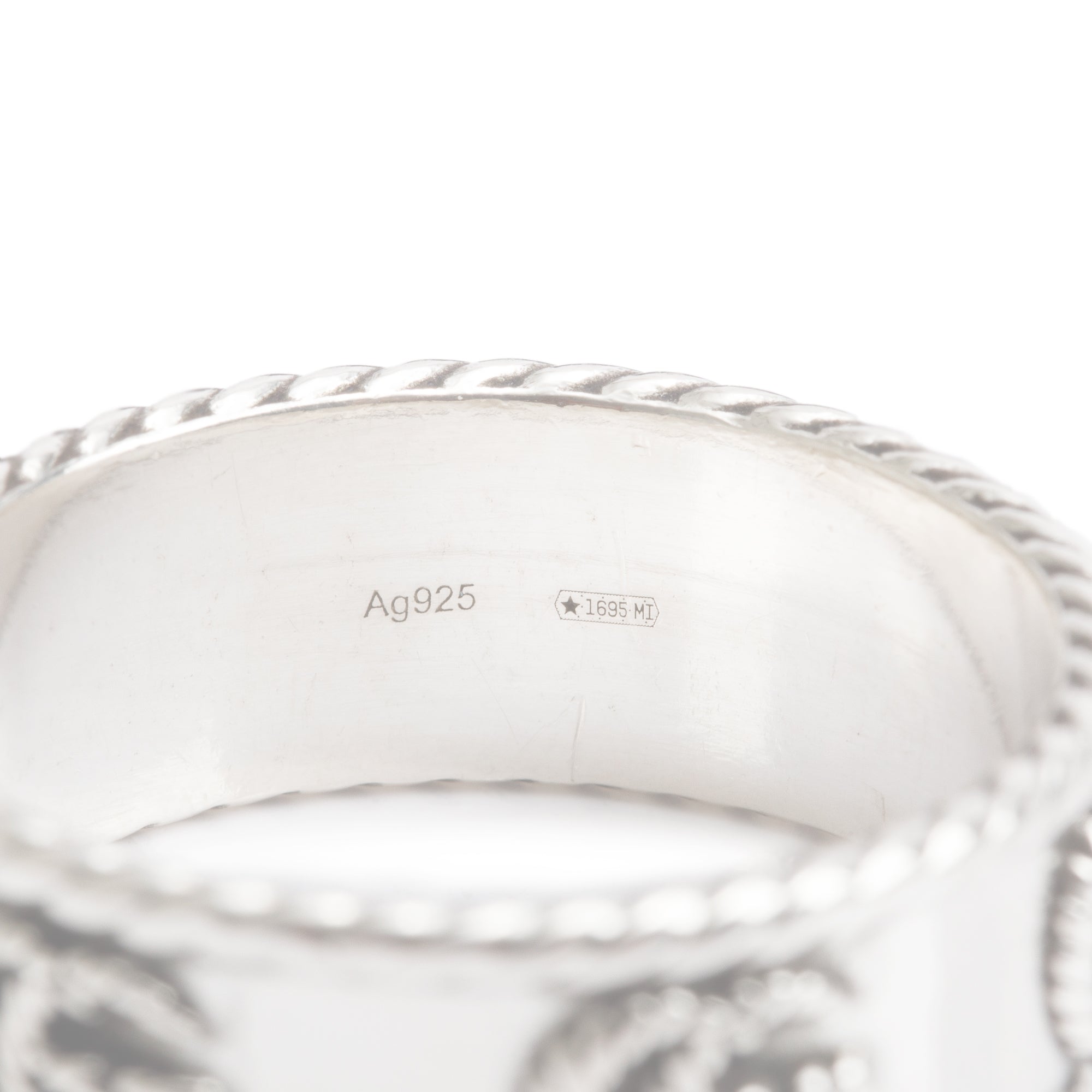 Gucci Sterling Silver Double G Band Ring, Size 26 11