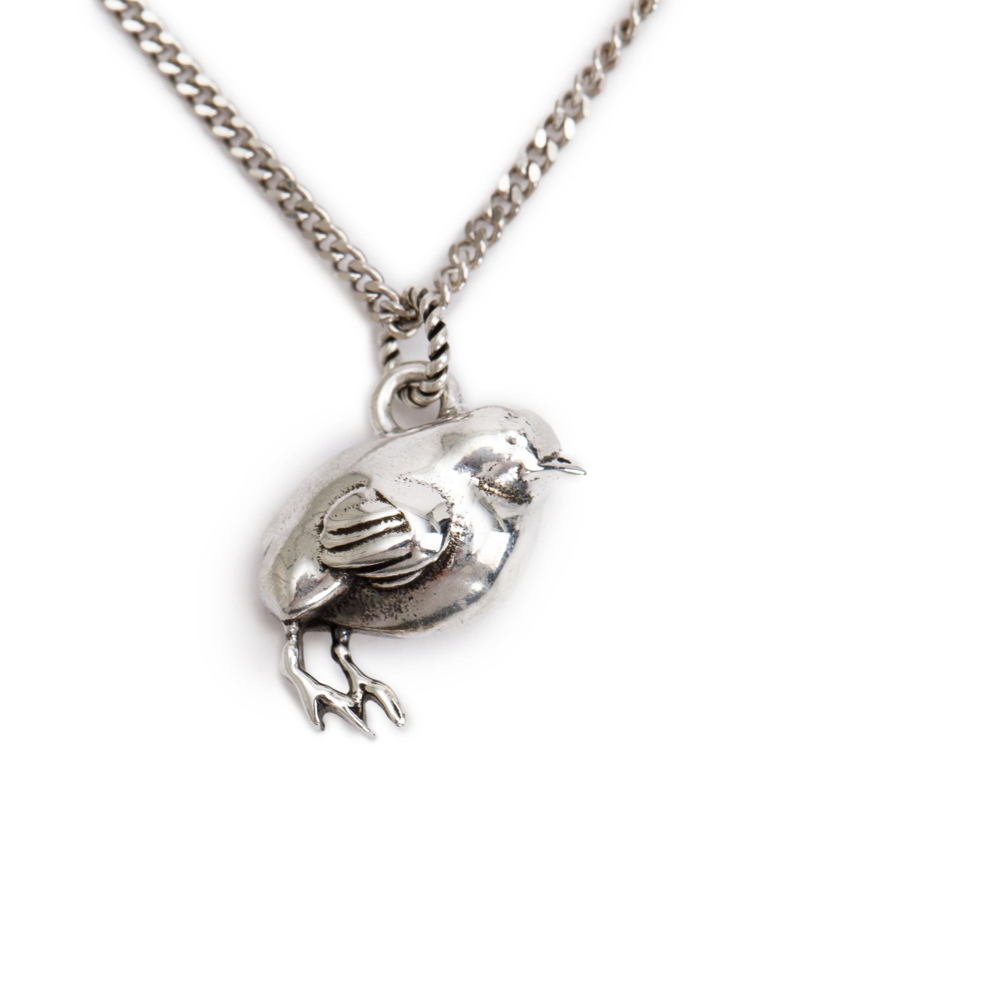Gucci Sterling Silver Double G Bird Pendant Long Necklace