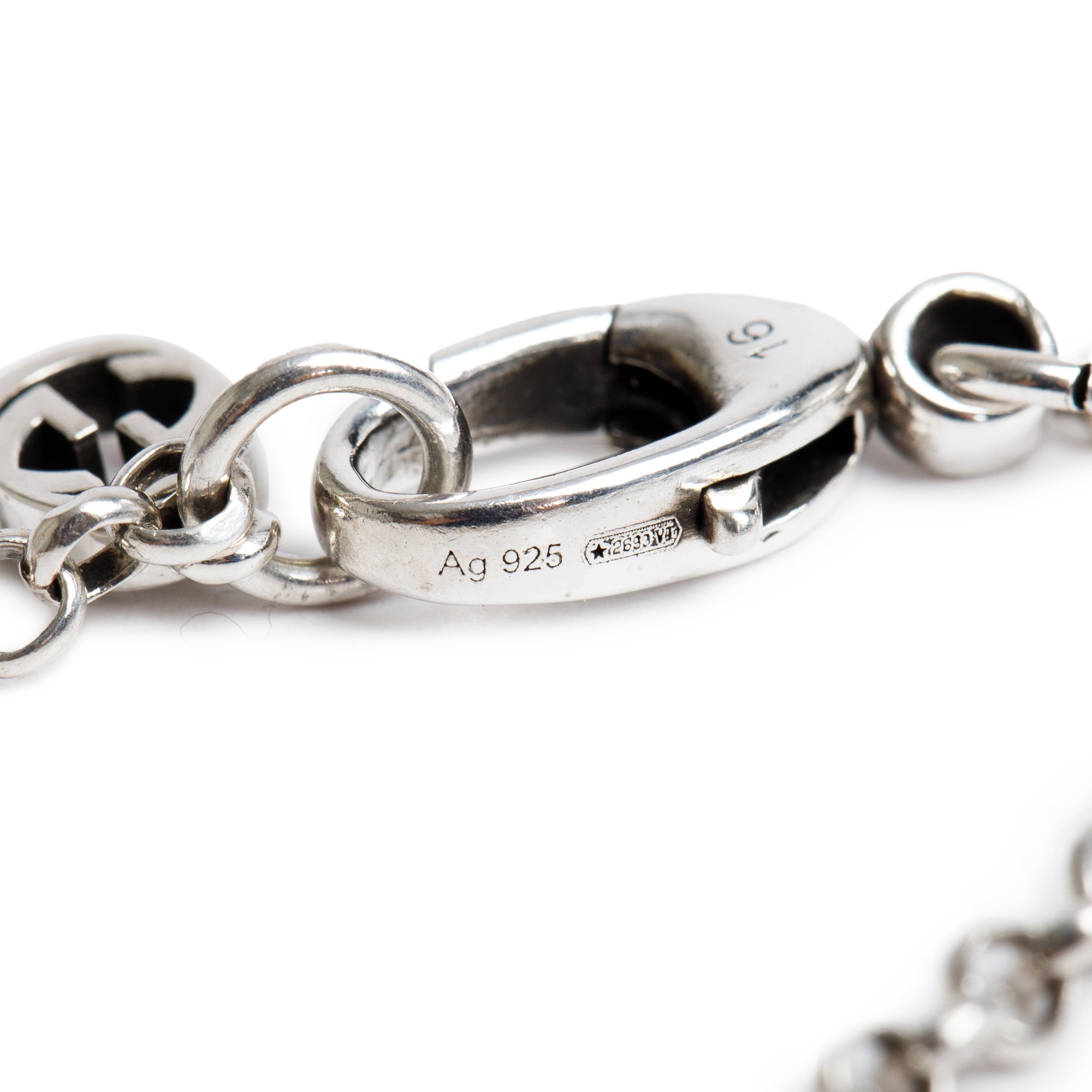 Gucci Sterling Silver Double G Key Bracelet