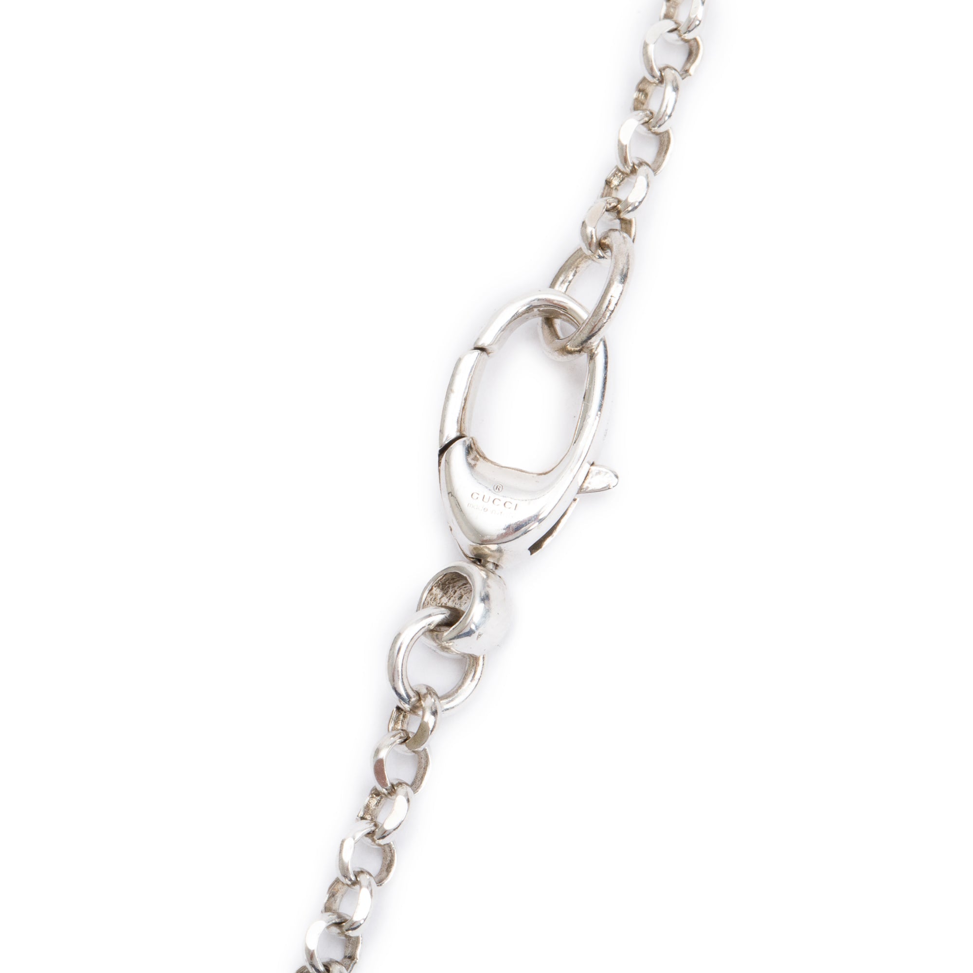 Gucci Sterling Silver Double G Key Pendant Necklace