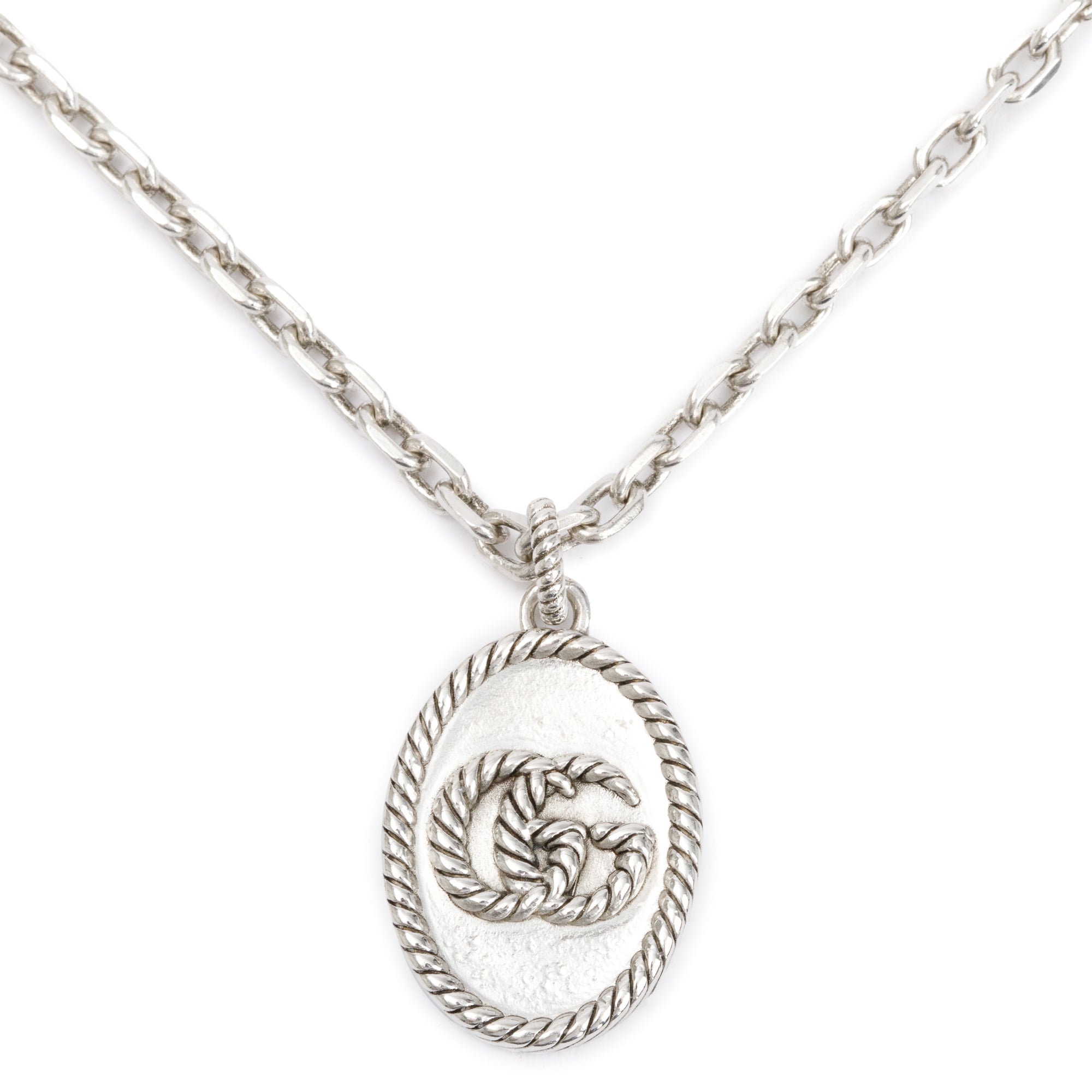 Gucci Sterling Silver Double G Necklace