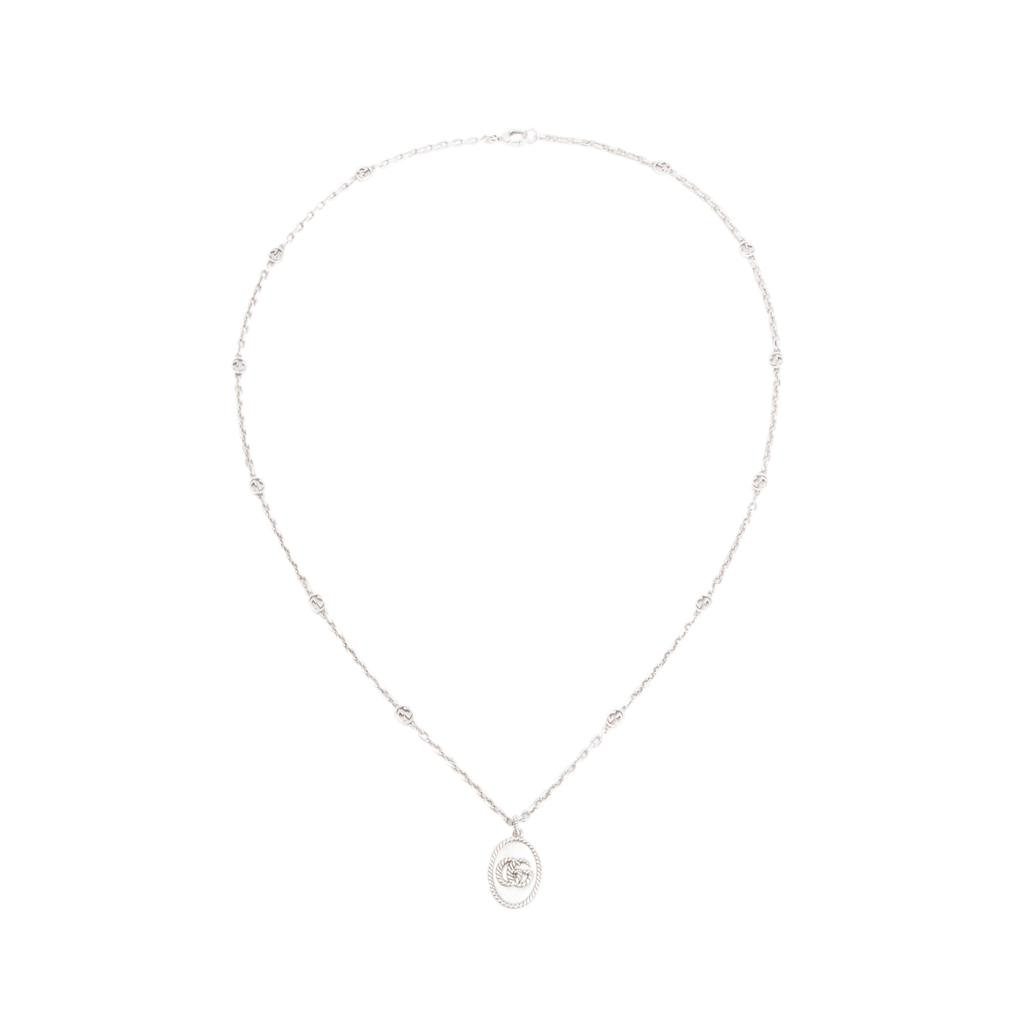 Gucci Sterling Silver Double G Necklace