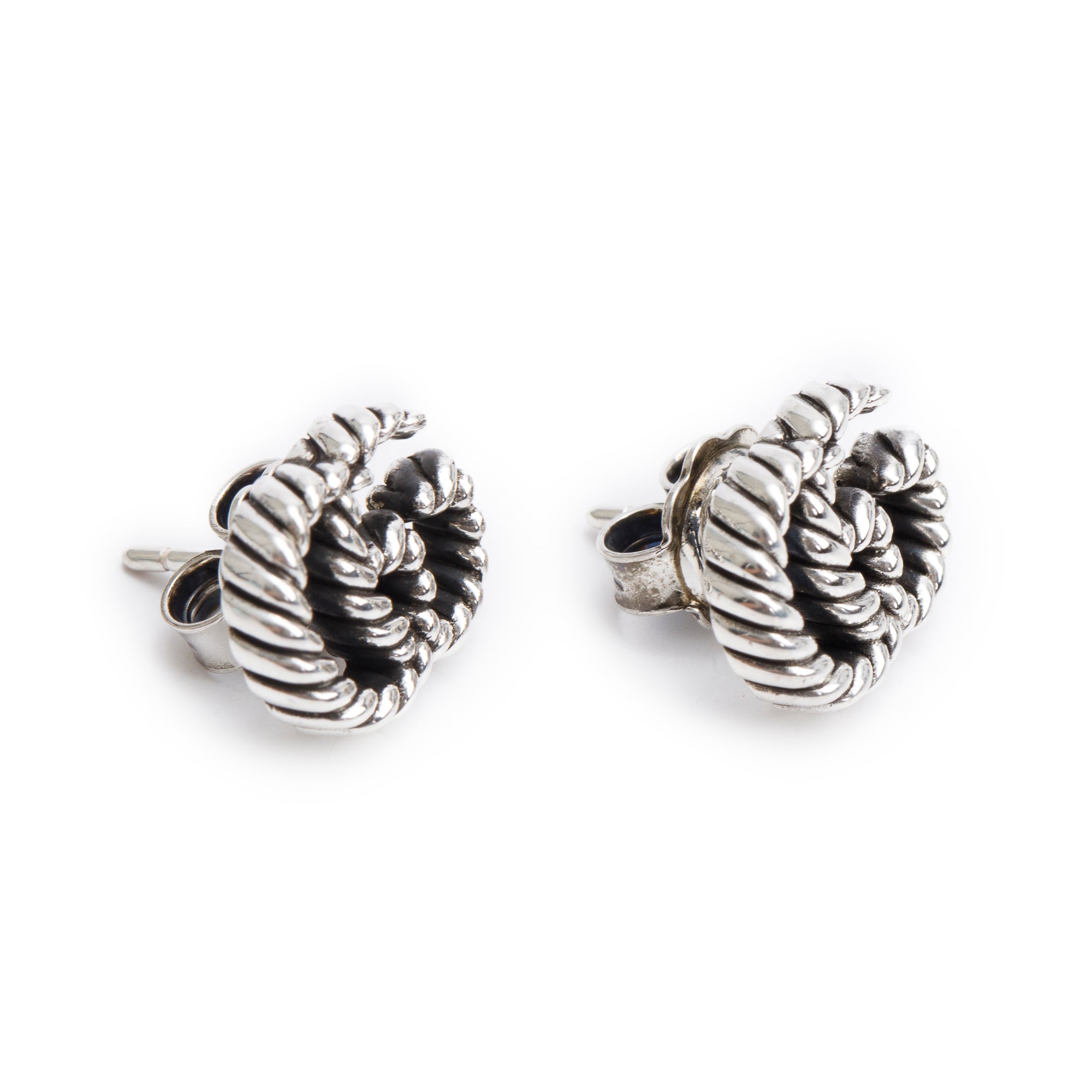 Gucci Sterling Silver Double G Stud Earrings w/ Box