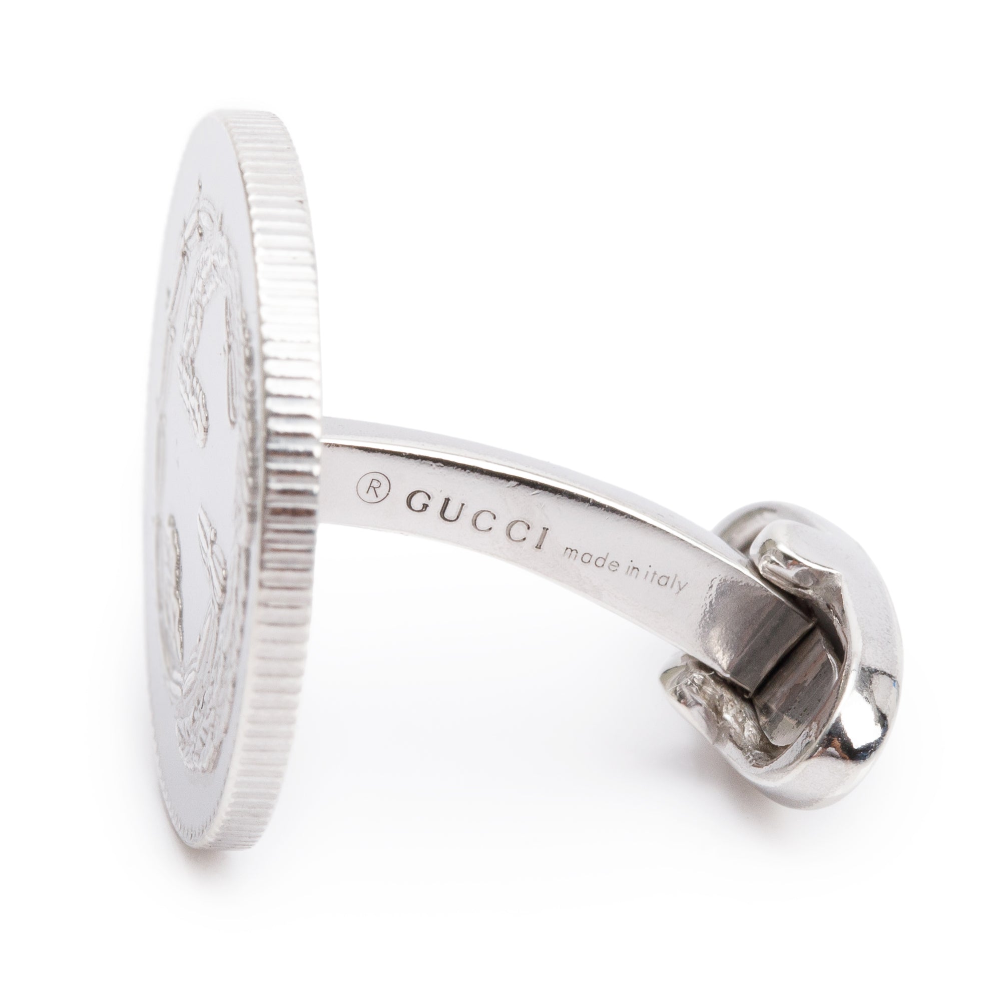 Gucci Sterling Silver G Coin Cufflinks