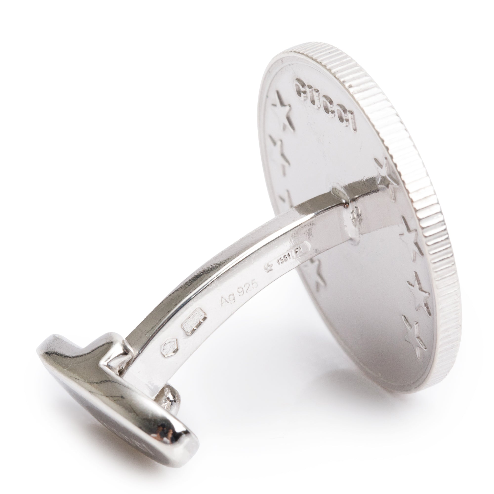 Gucci Sterling Silver G Coin Cufflinks