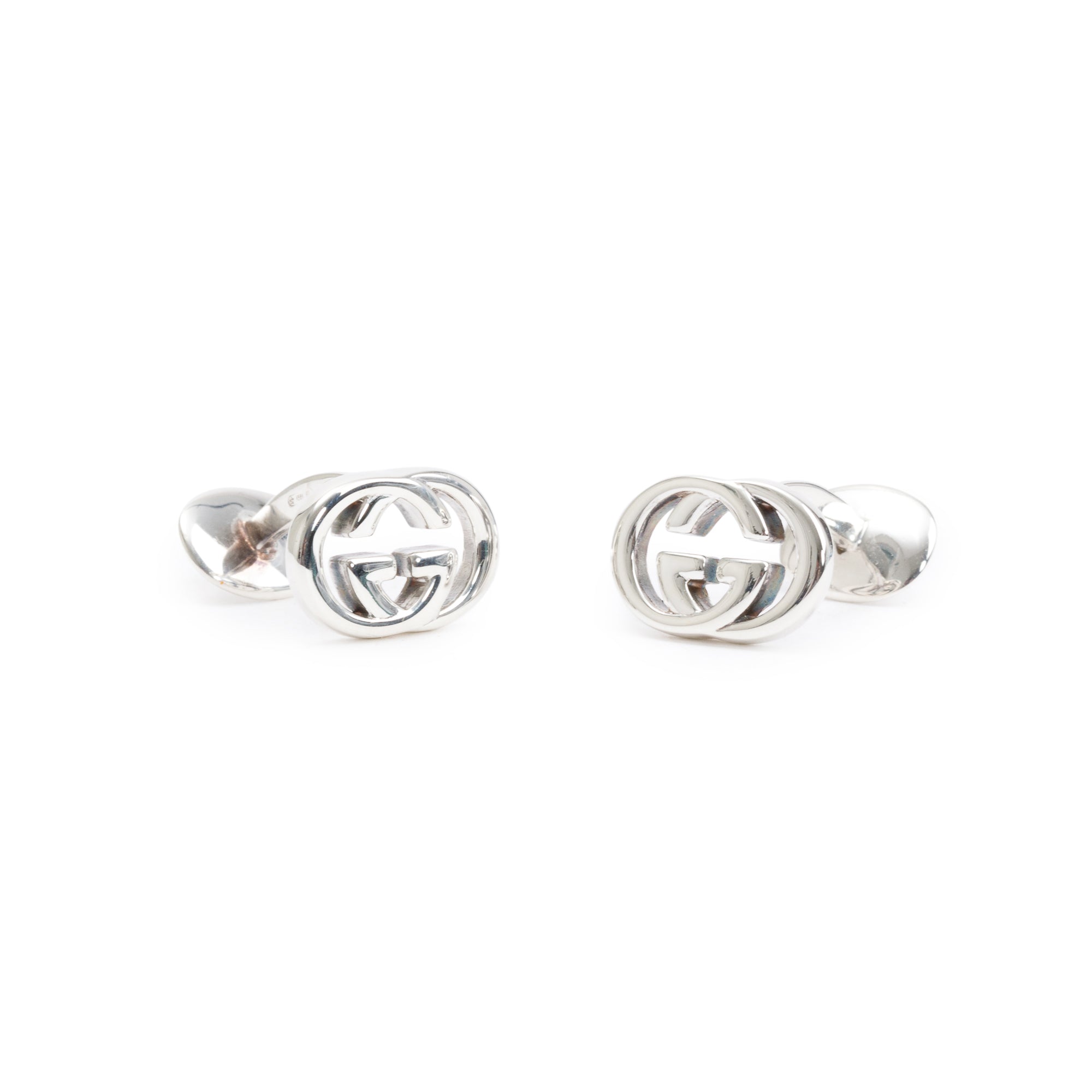 Gucci Sterling Silver GG Logo Cufflinks