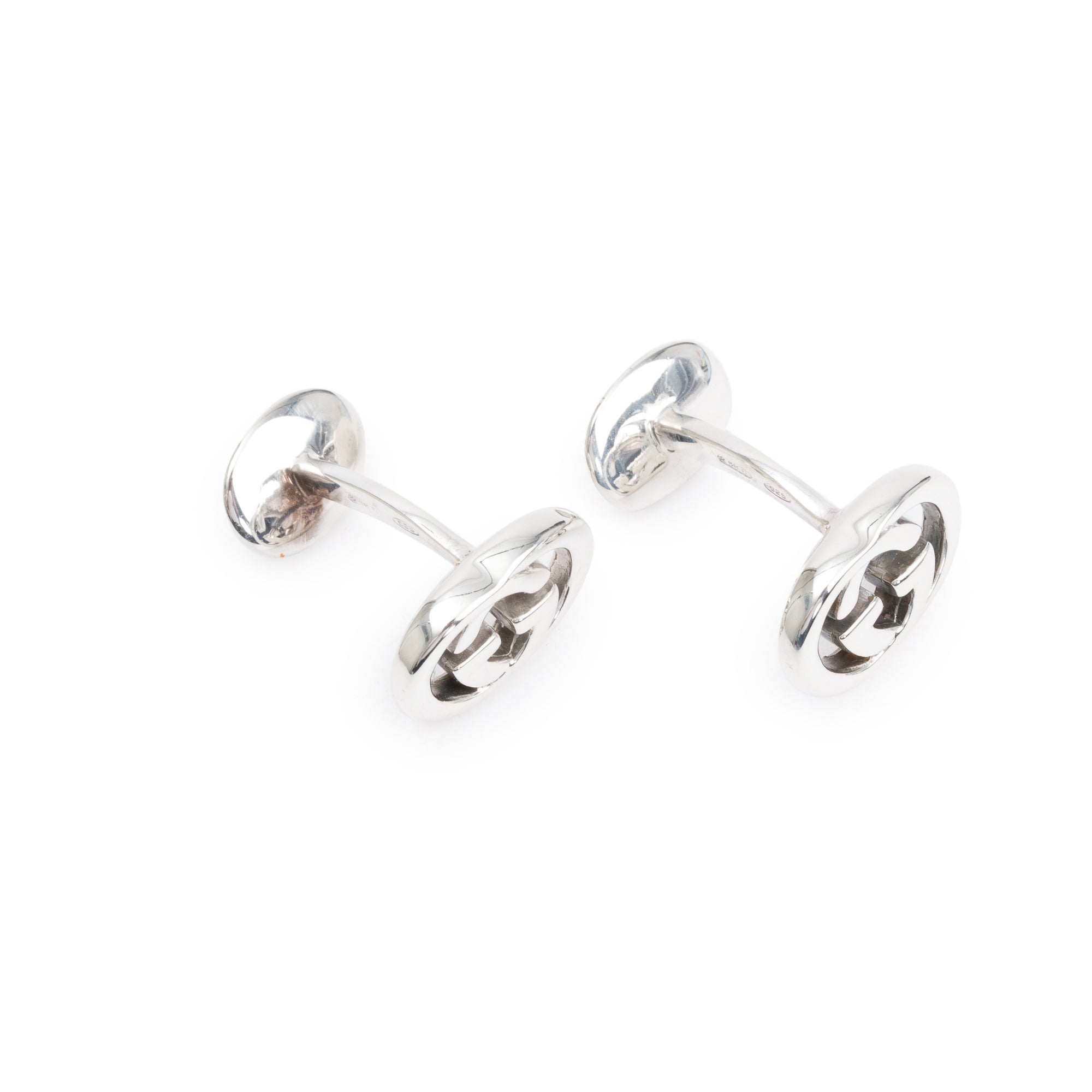 Gucci Sterling Silver GG Logo Cufflinks