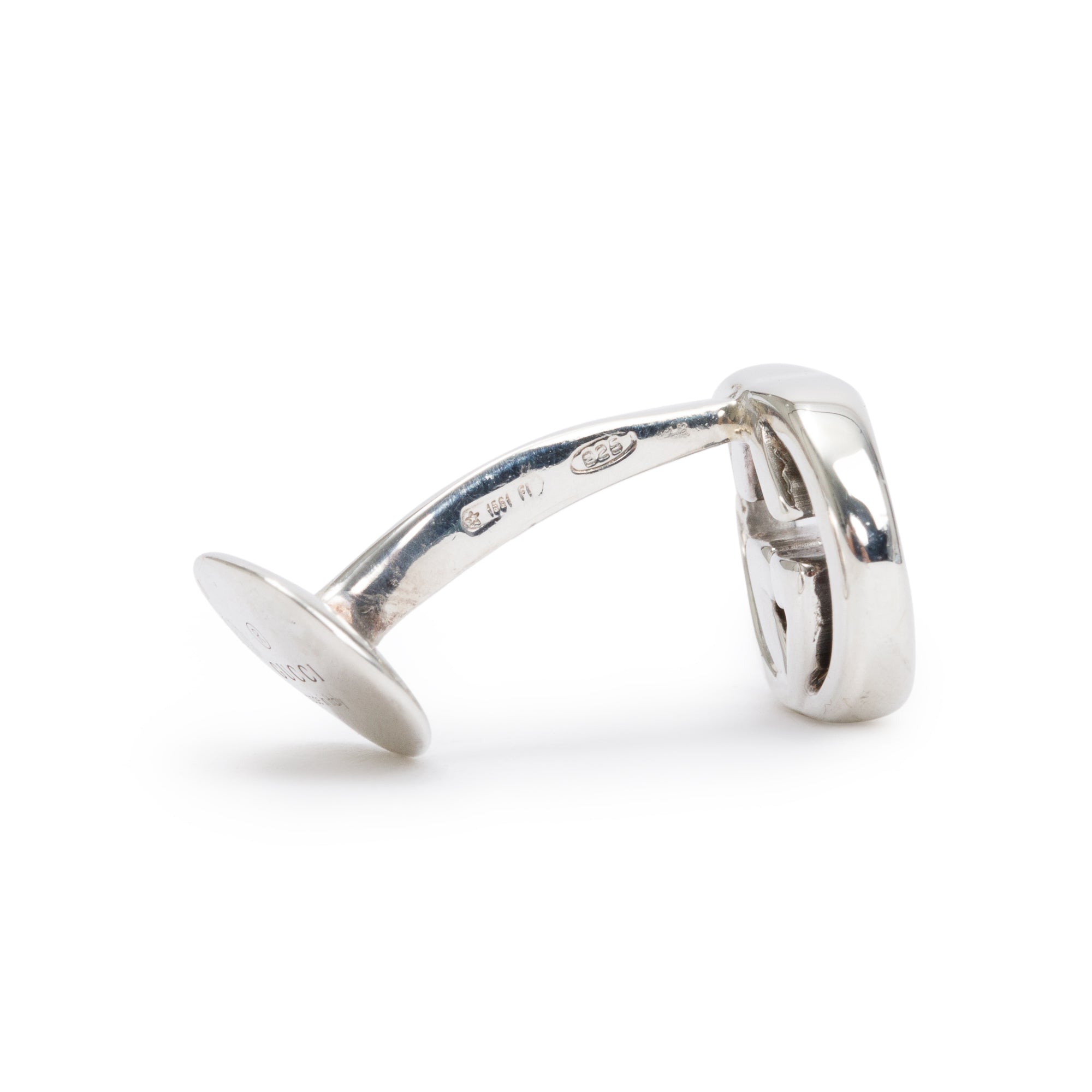 Gucci Sterling Silver GG Logo Cufflinks
