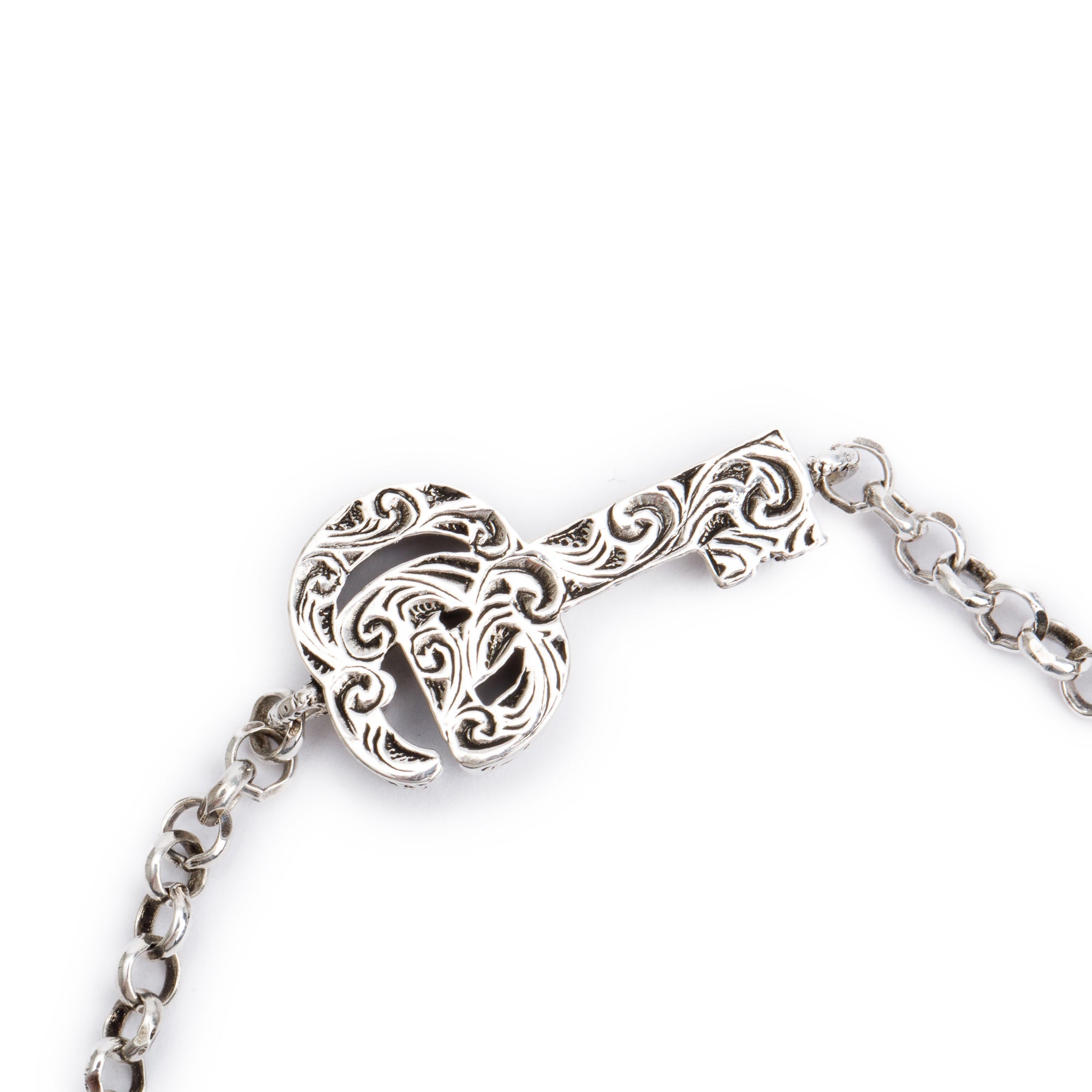 Gucci Sterling Silver GG Marmont Key Charm Bracelet