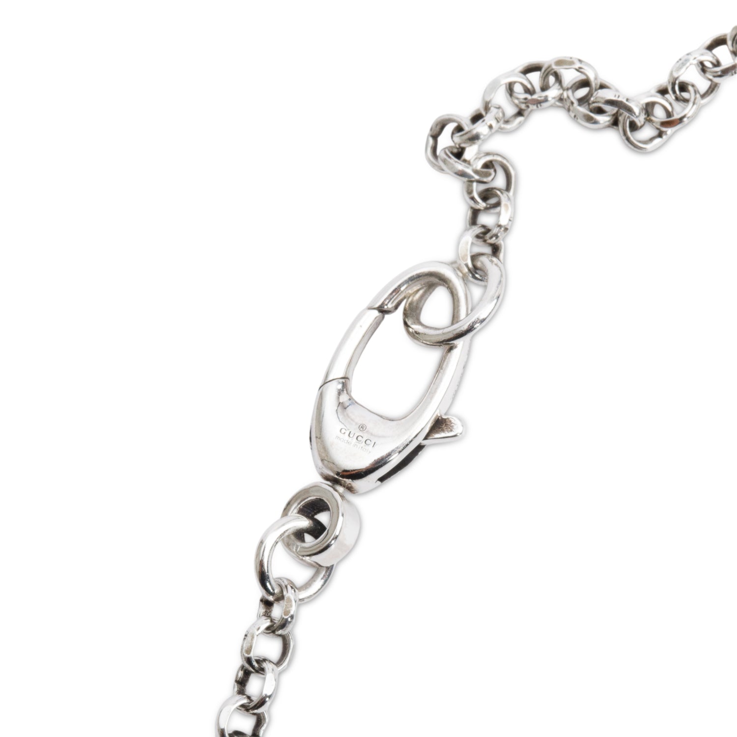 Gucci Sterling Silver GG Marmont Key Charm Necklace