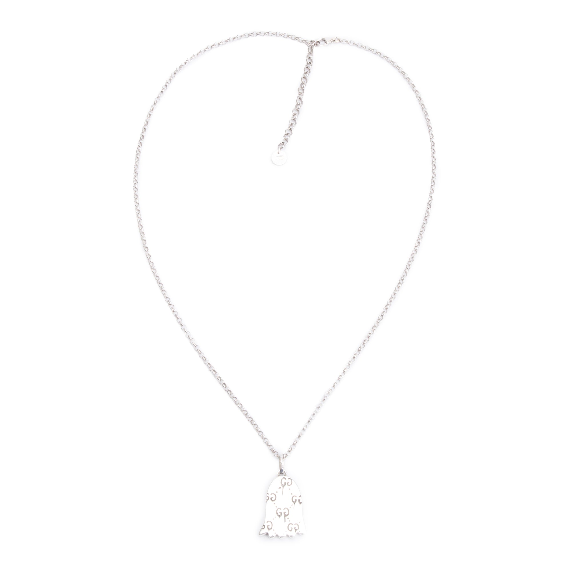 Gucci Sterling Silver Ghost Pendant Necklace