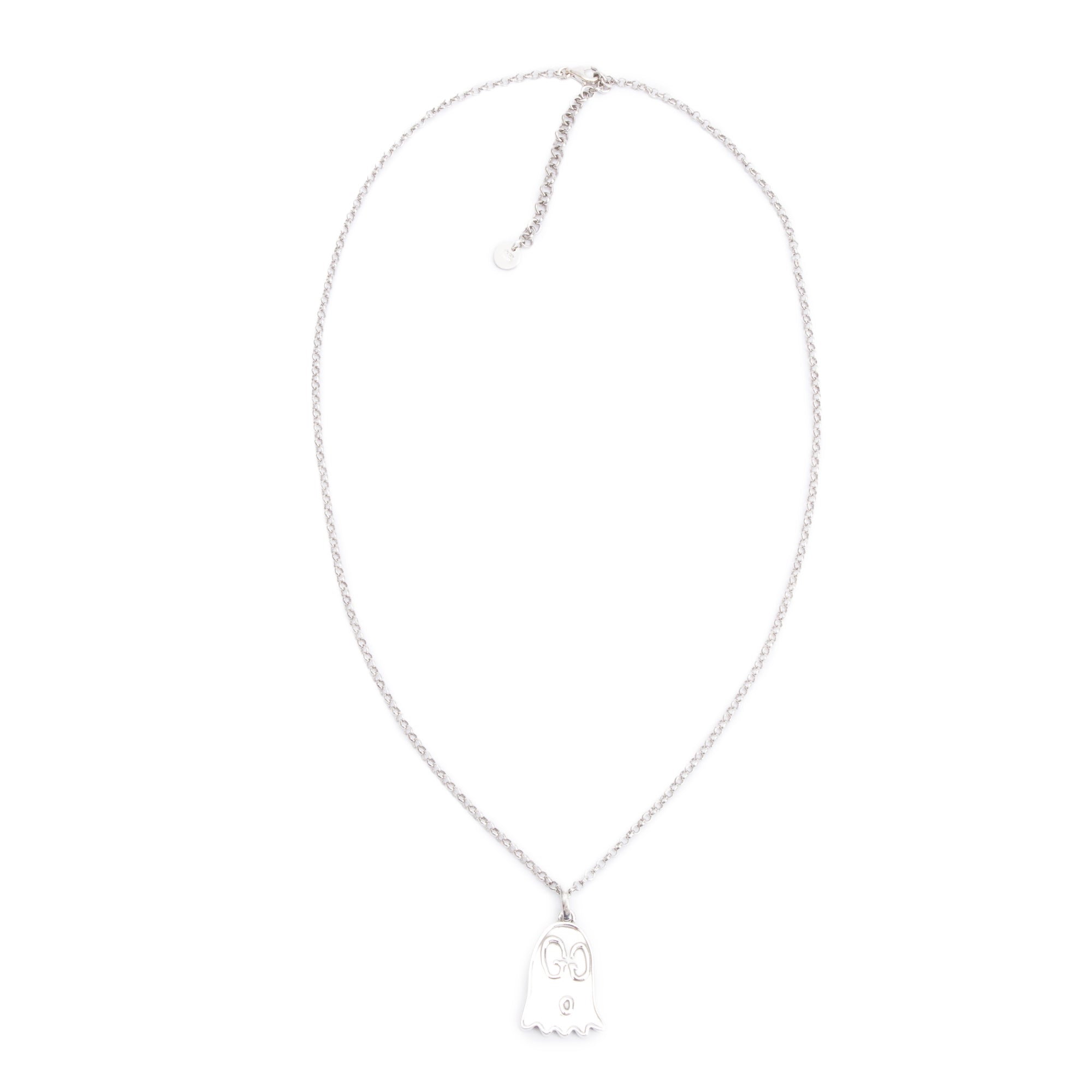 Gucci Sterling Silver Ghost Pendant Necklace