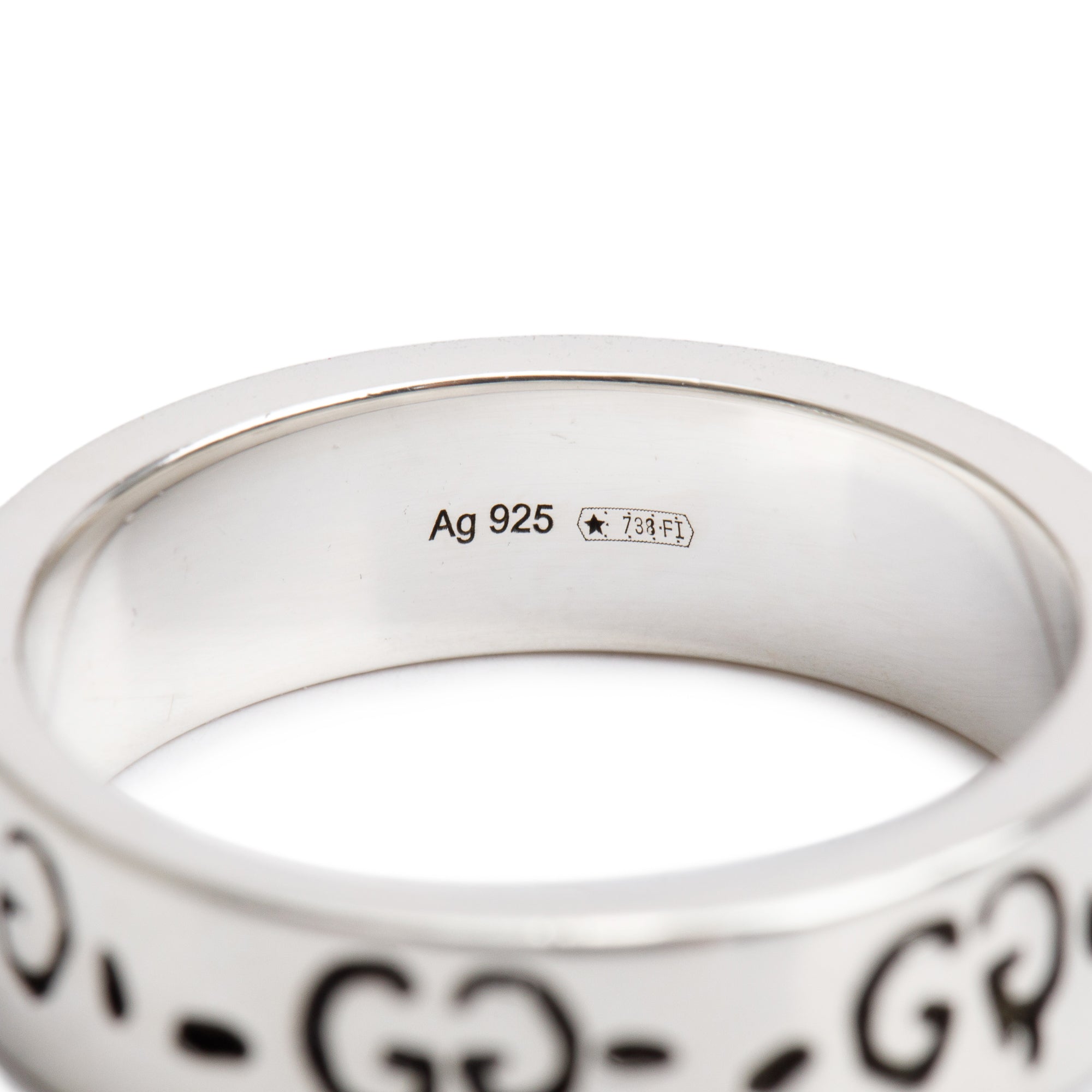 Gucci Sterling Silver Ghost Ring, Size 17 8