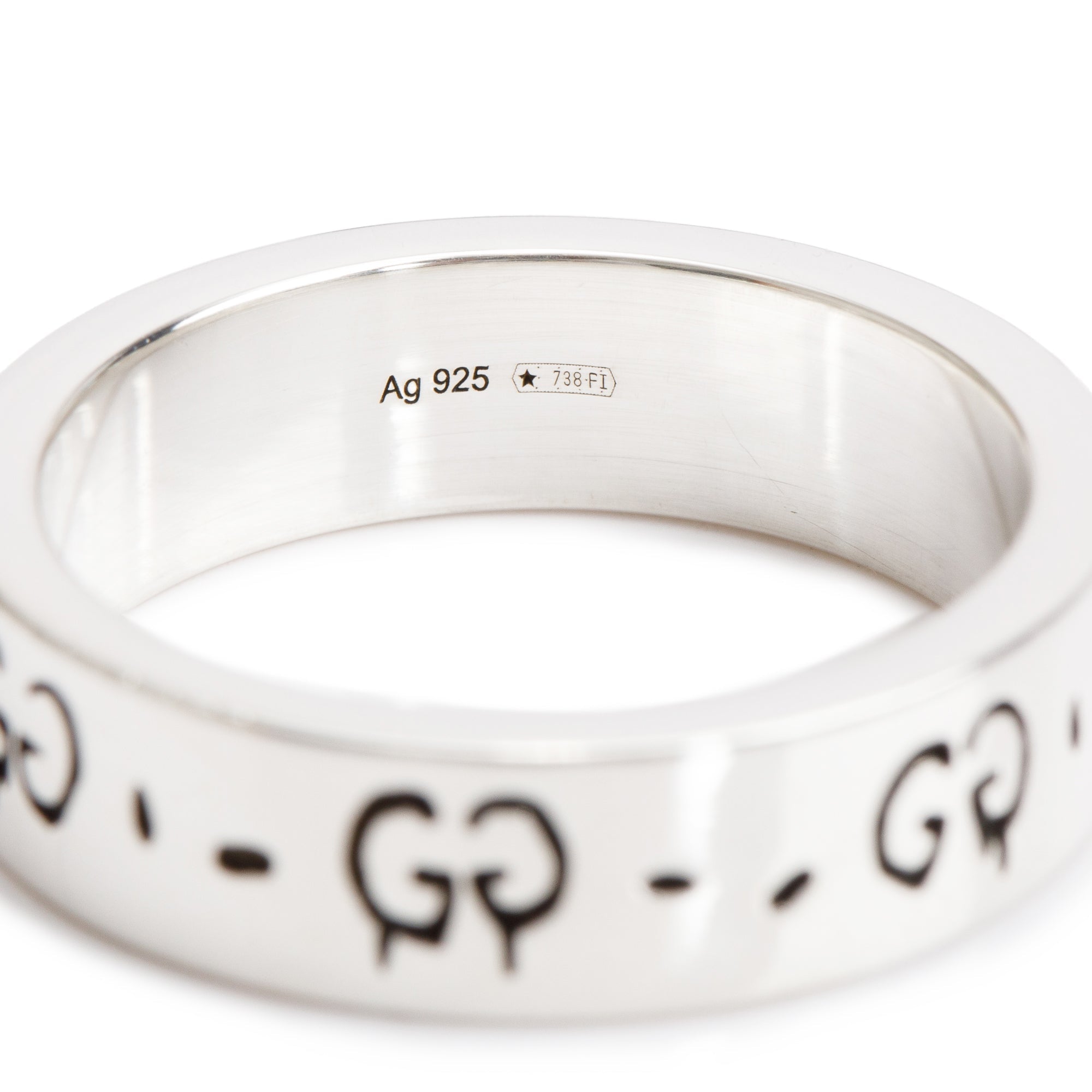 Gucci Sterling Silver Ghost Ring, Size 20 9