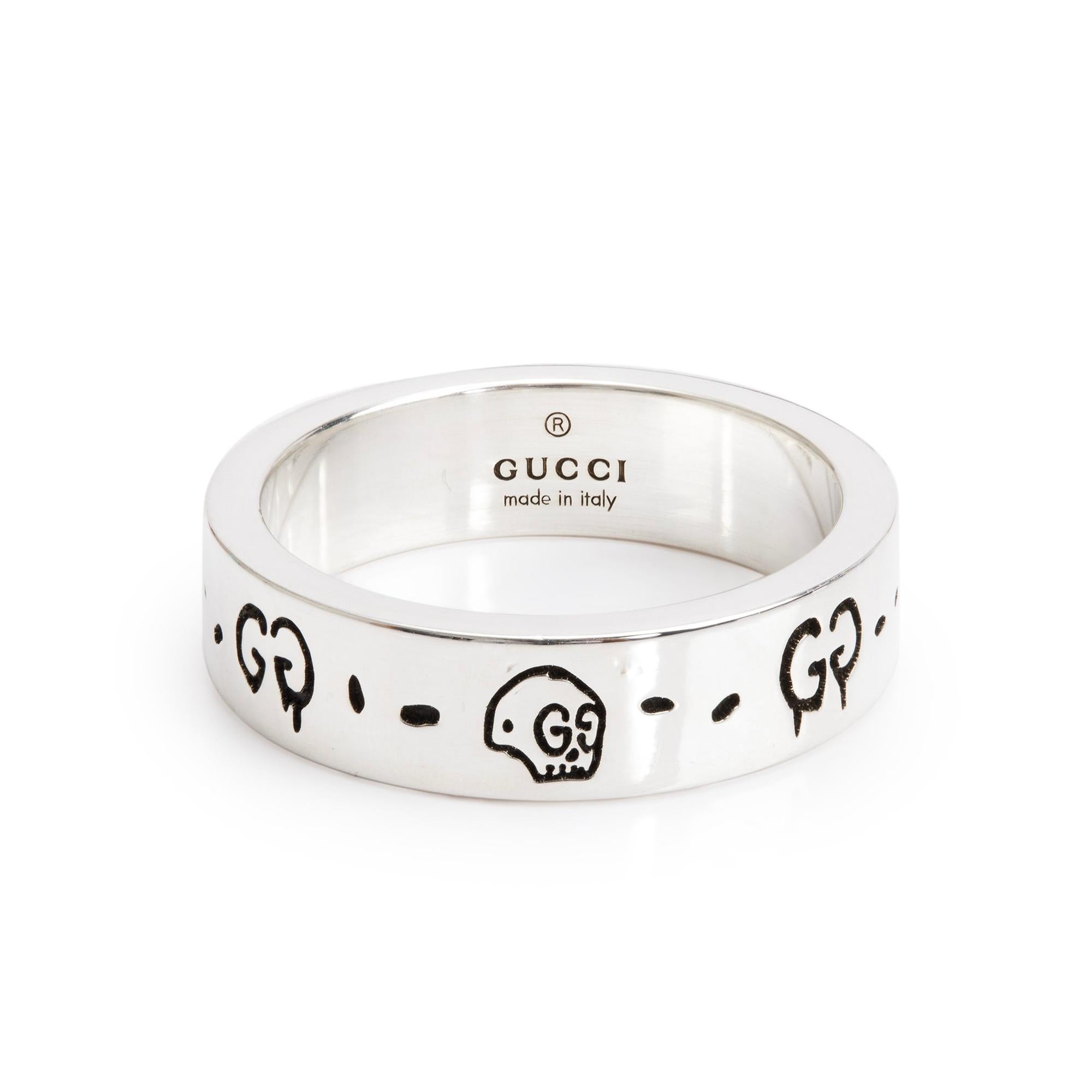 Gucci Sterling Silver Ghost Ring, Size 20 9