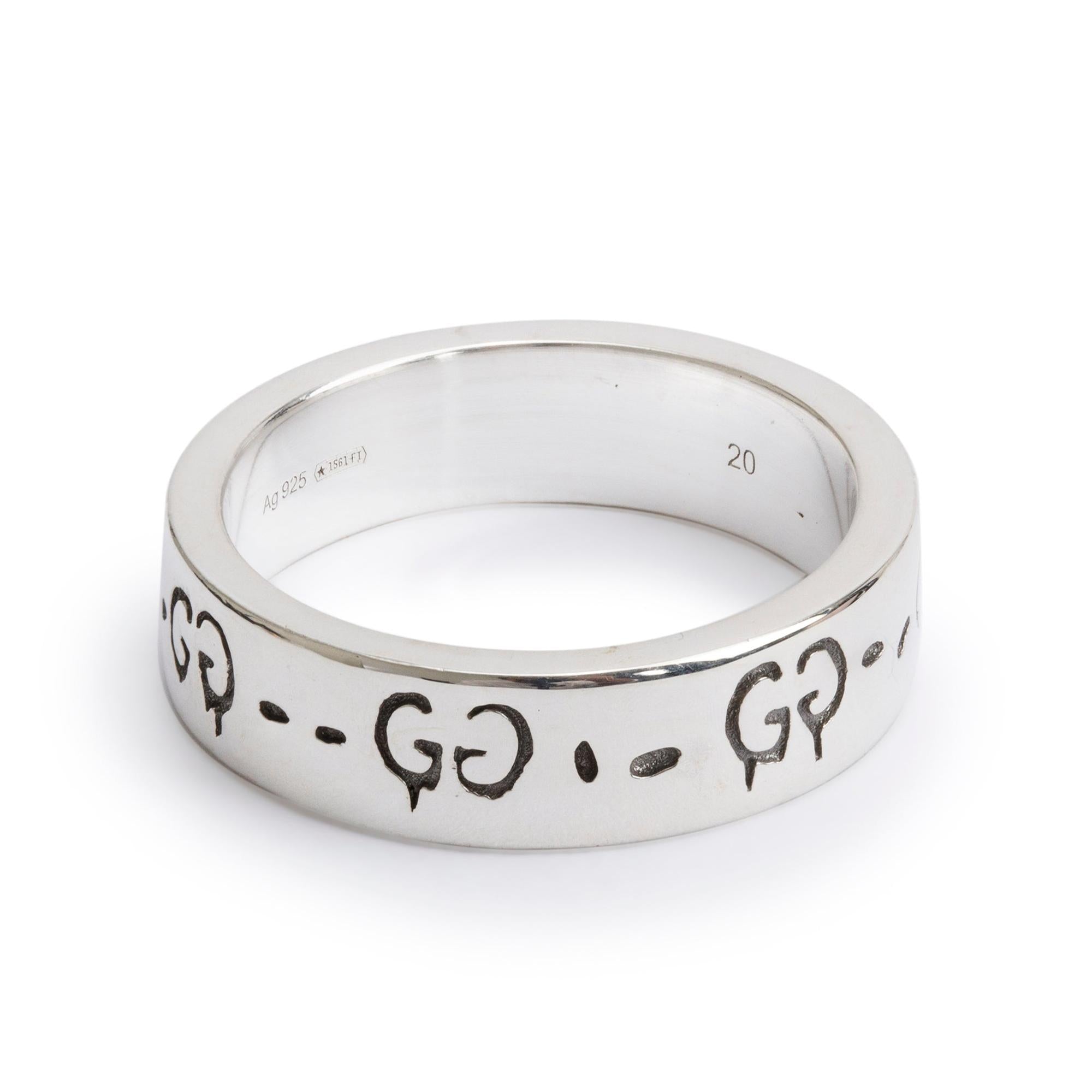 Gucci Sterling Silver Ghost Ring, Size 20 9