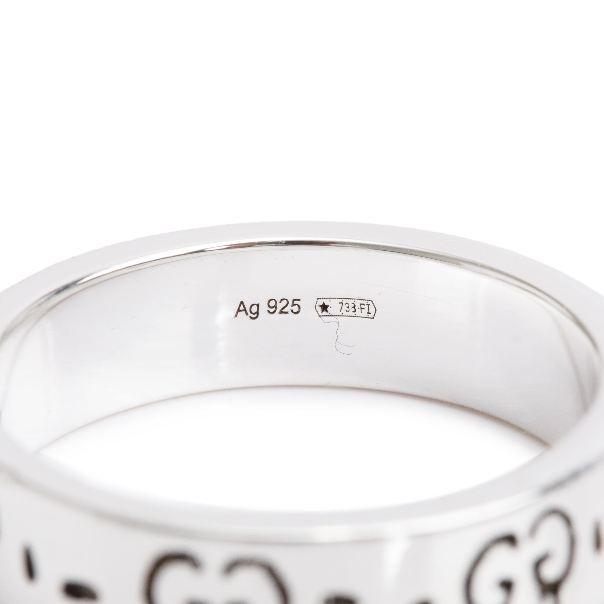 Gucci Sterling Silver Ghost Ring, Size 22 9.75