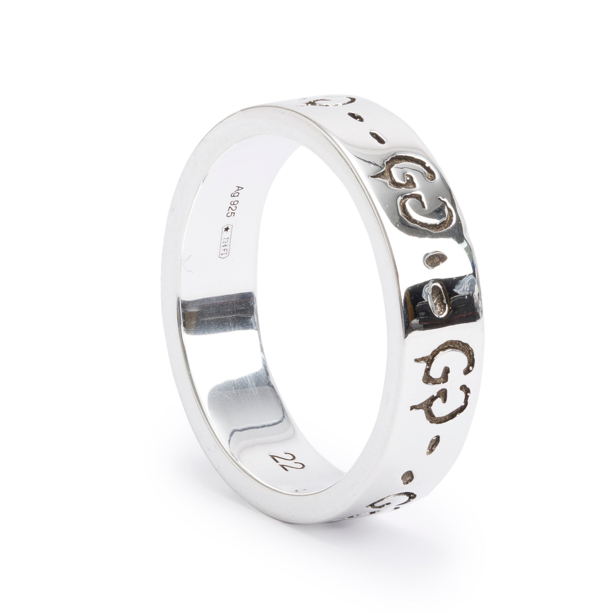 Gucci Sterling Silver Ghost Ring, Size 22 9.75