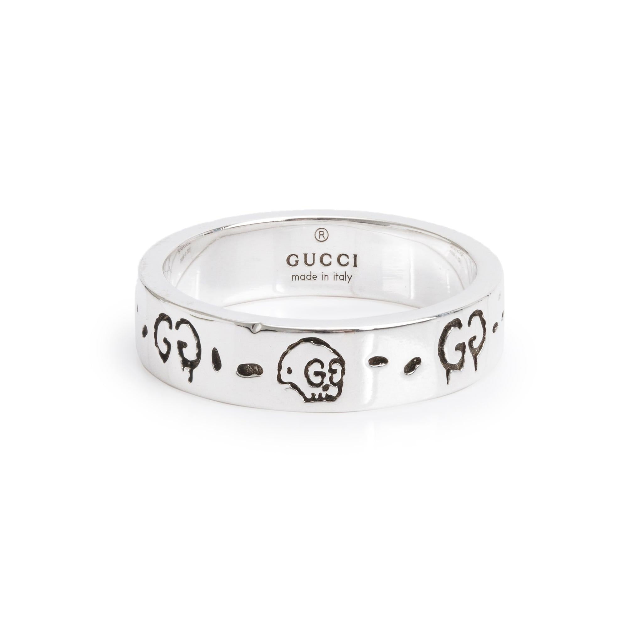 Gucci Sterling Silver Ghost Ring, Size 22 9.75