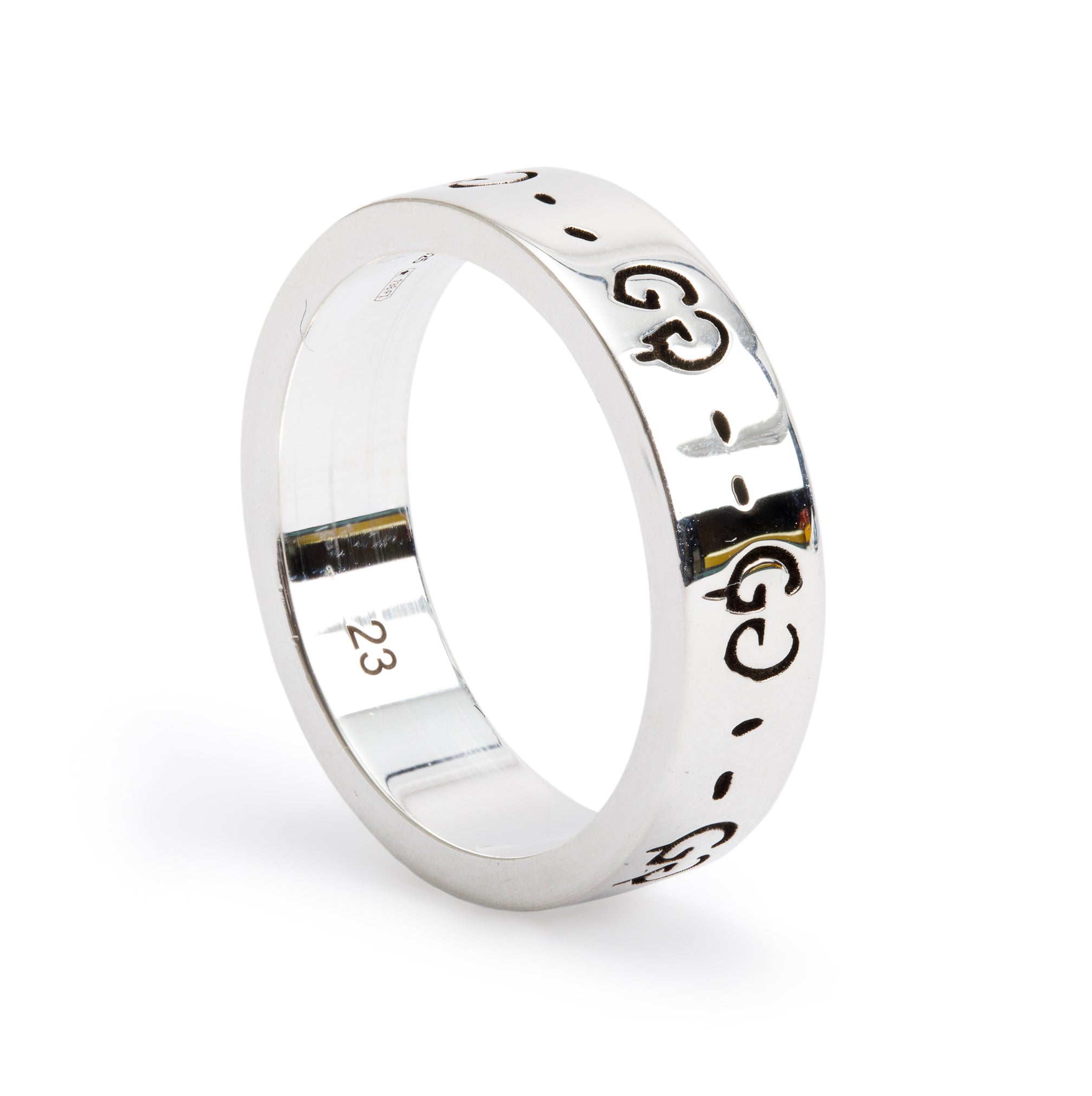 Gucci Sterling Silver Ghost Ring, Size 23 10