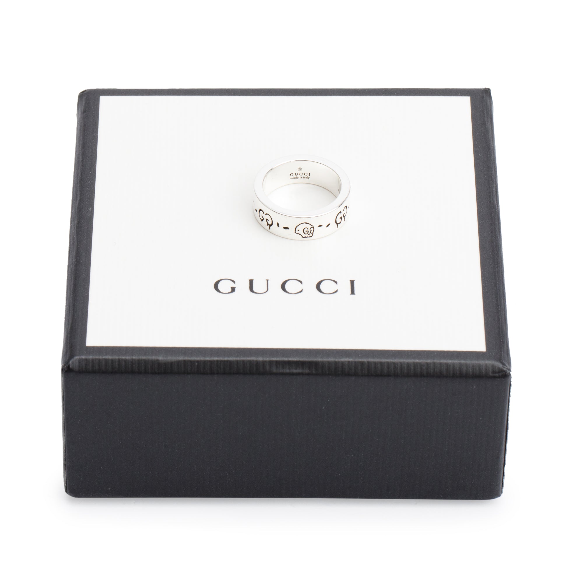 Gucci Sterling Silver Ghost Ring, Size 7 4 w/ Box