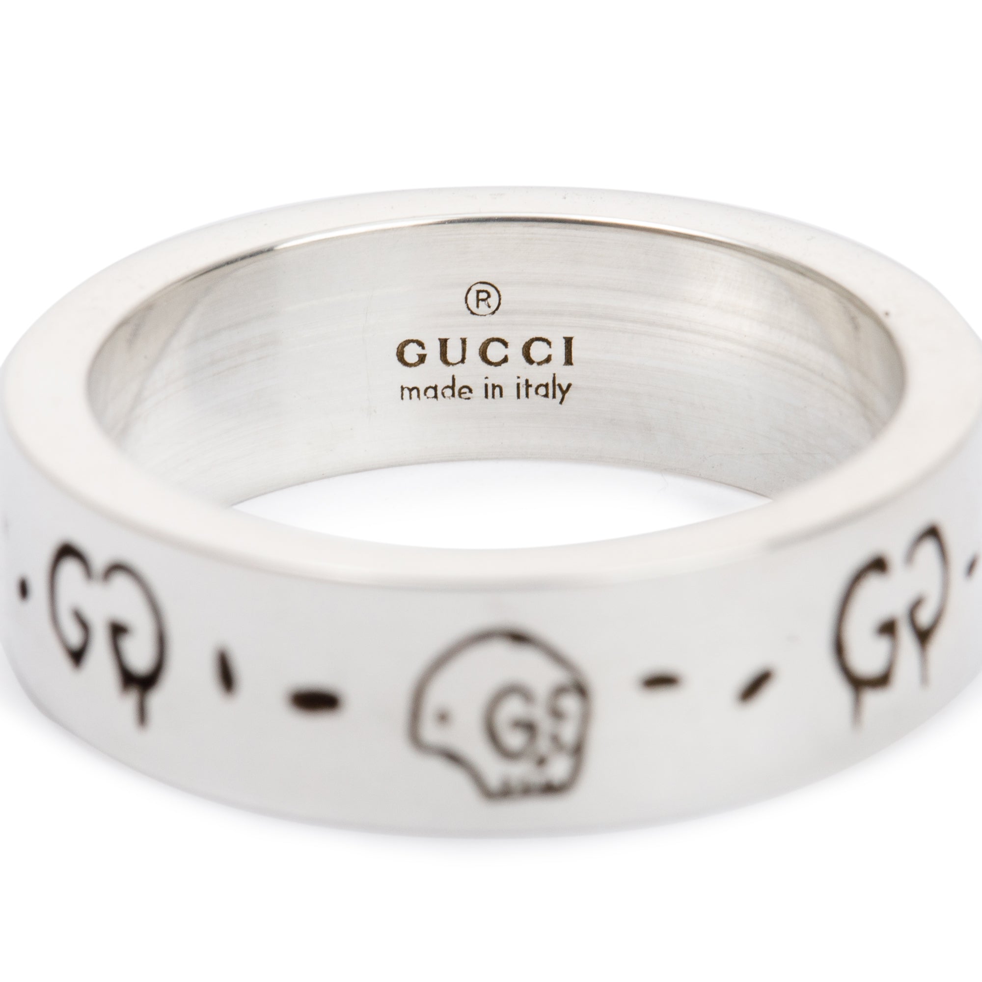 Gucci Sterling Silver Ghost Ring, Size 7 w/ Box