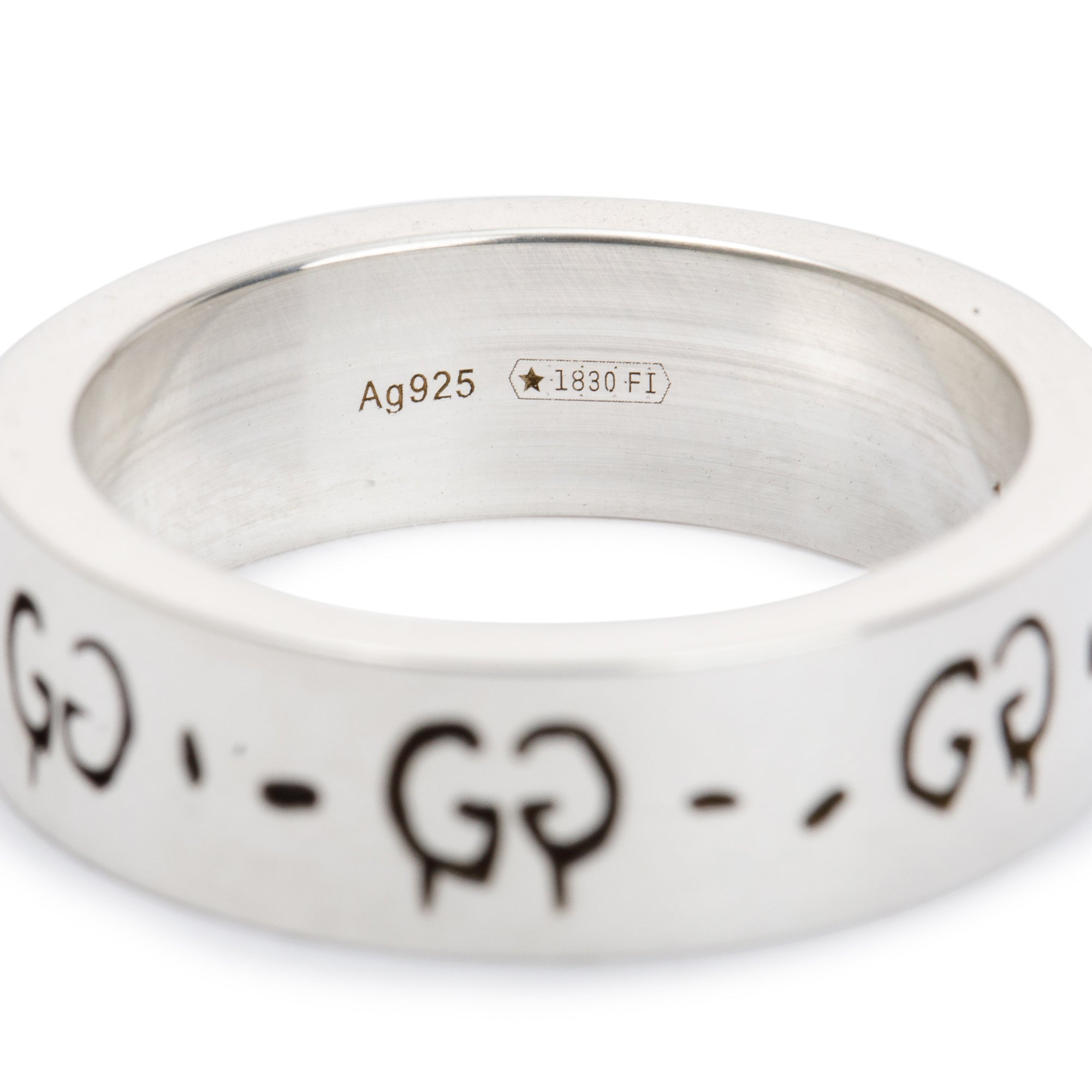 Gucci Sterling Silver Ghost Ring, Size 7 w/ Box