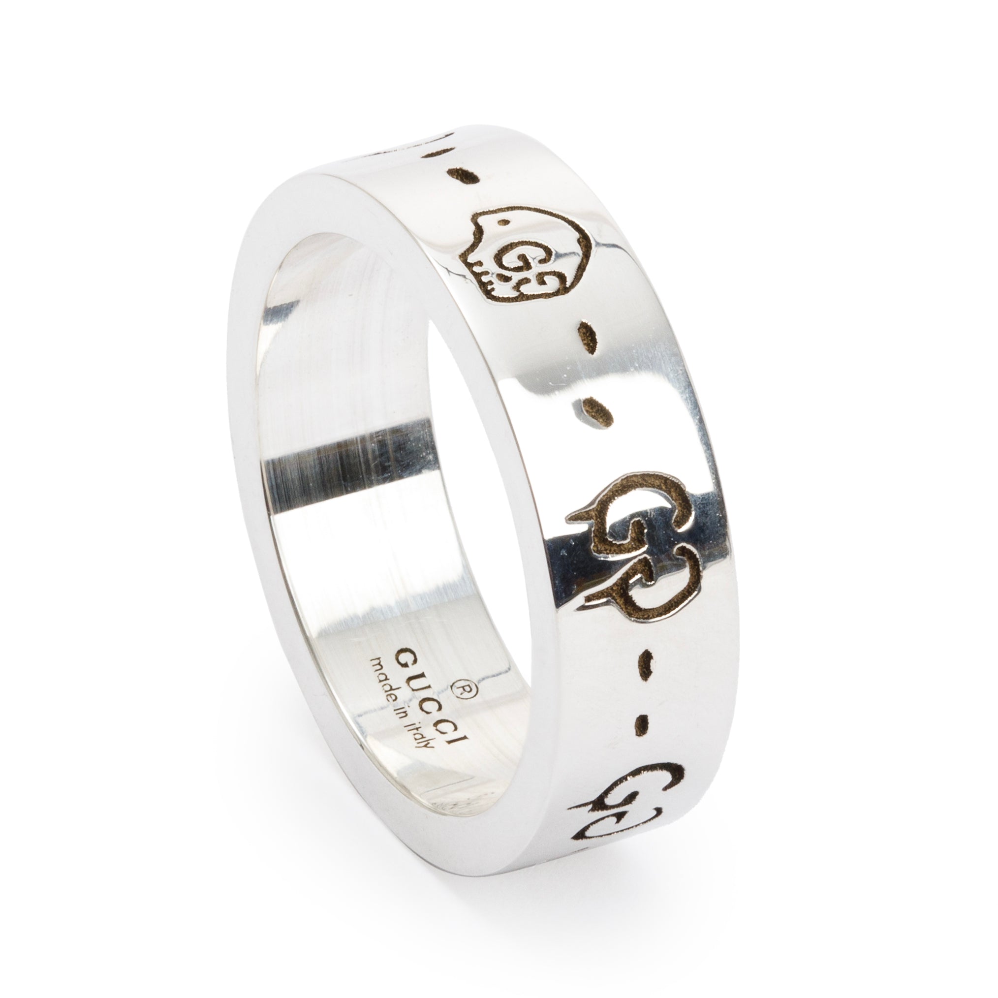 Gucci Sterling Silver Ghost Ring, Size 7 w/ Box