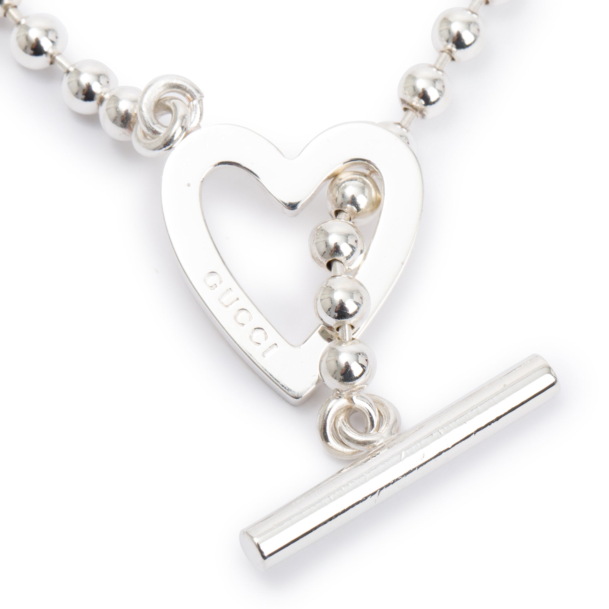 Gucci Sterling Silver Heart Toggle Bracelet