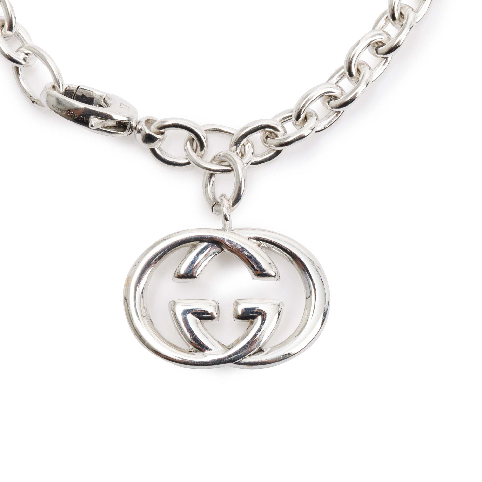 Gucci Sterling Silver Interlocking G Charm Bracelet