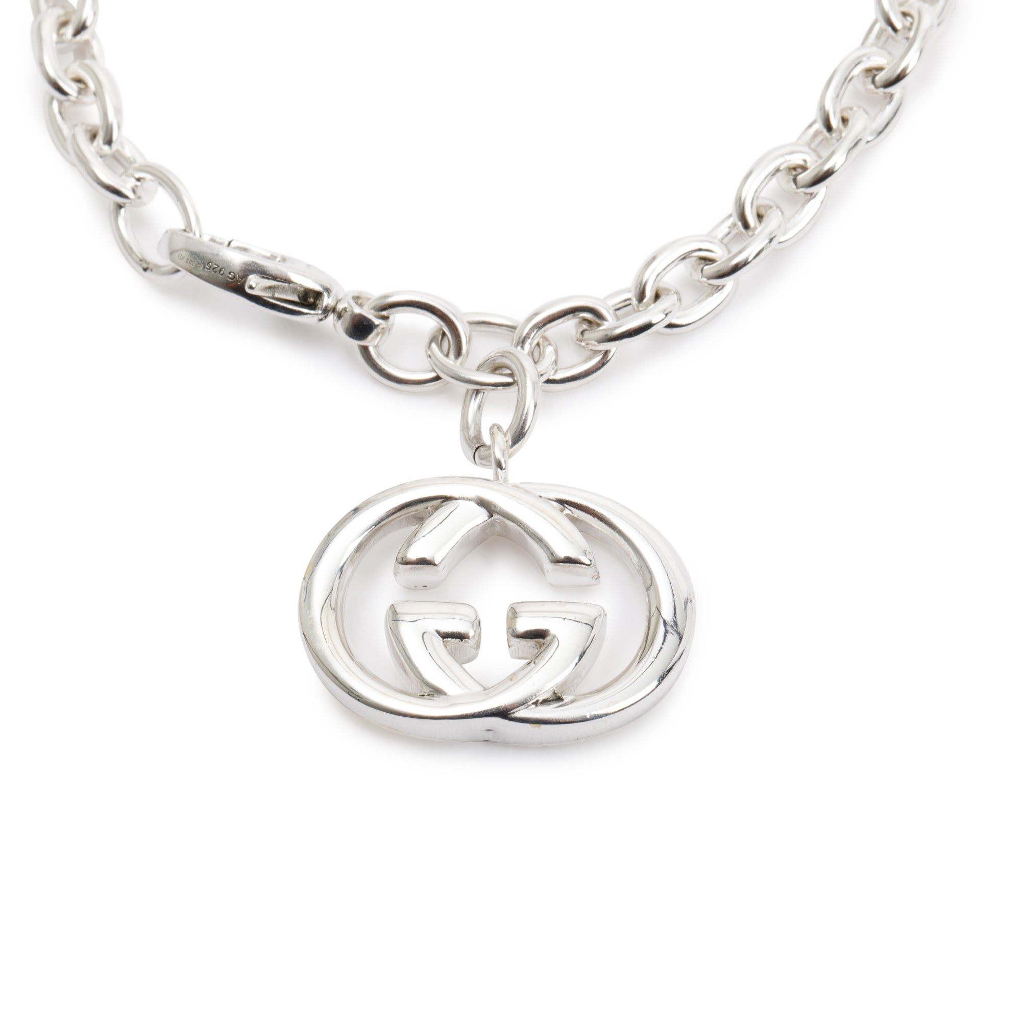 Gucci Sterling Silver Interlocking G Charm Bracelet