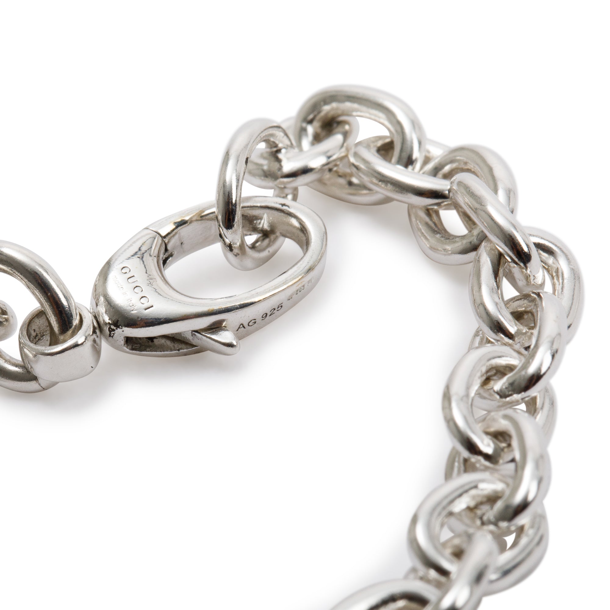 Gucci Sterling Silver Interlocking G Charm Bracelet