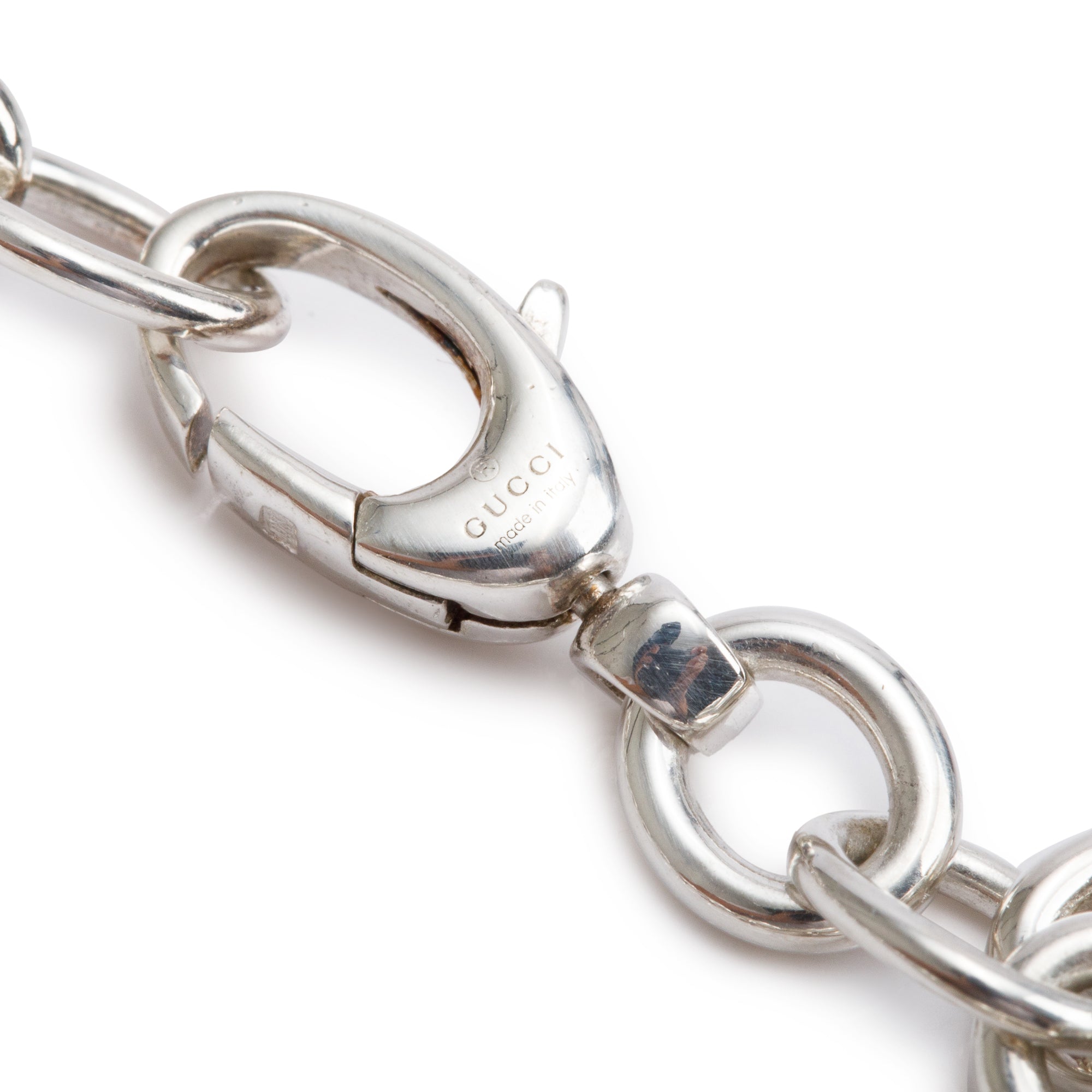 Gucci Sterling Silver Interlocking G Charm Bracelet