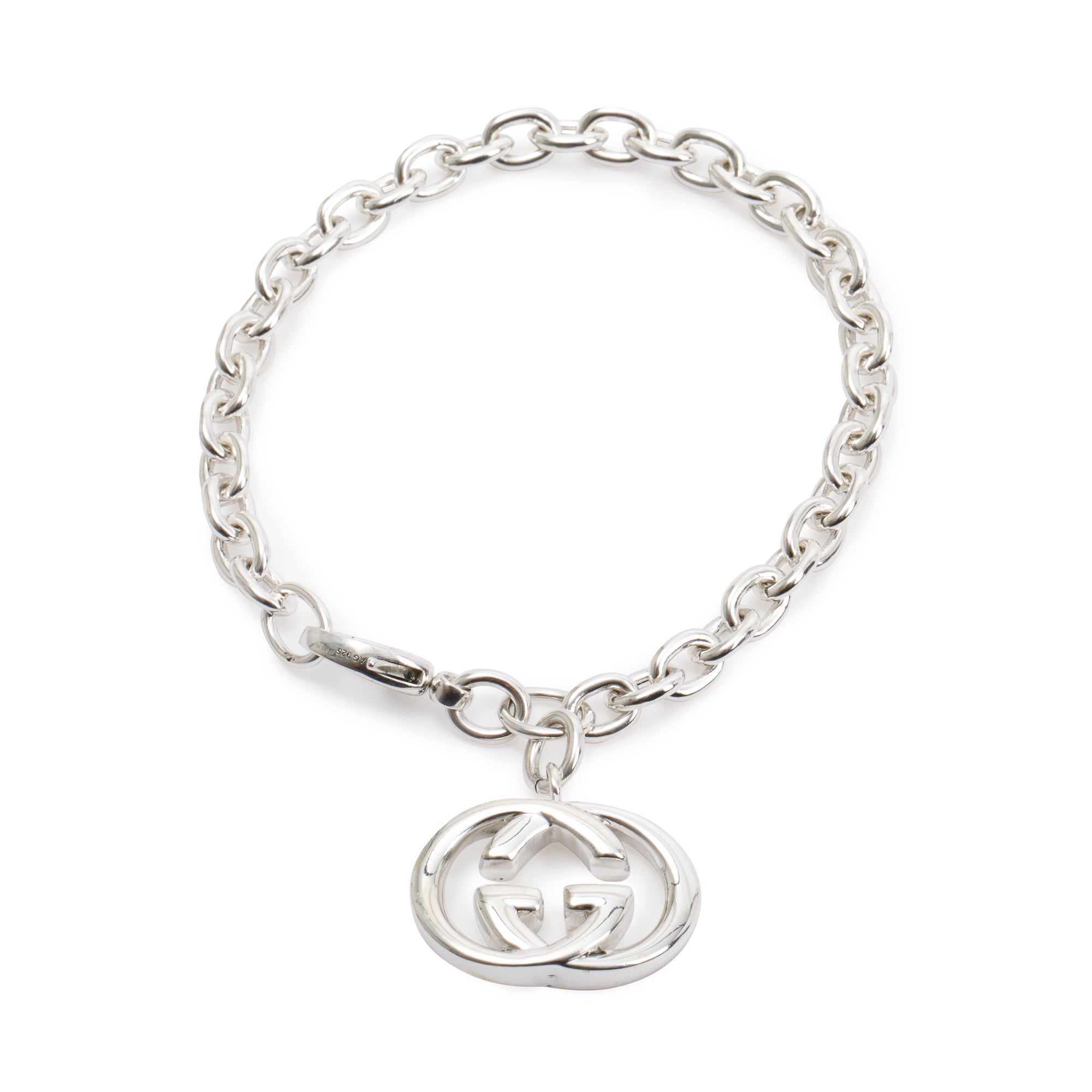 Gucci Sterling Silver Interlocking G Charm Bracelet