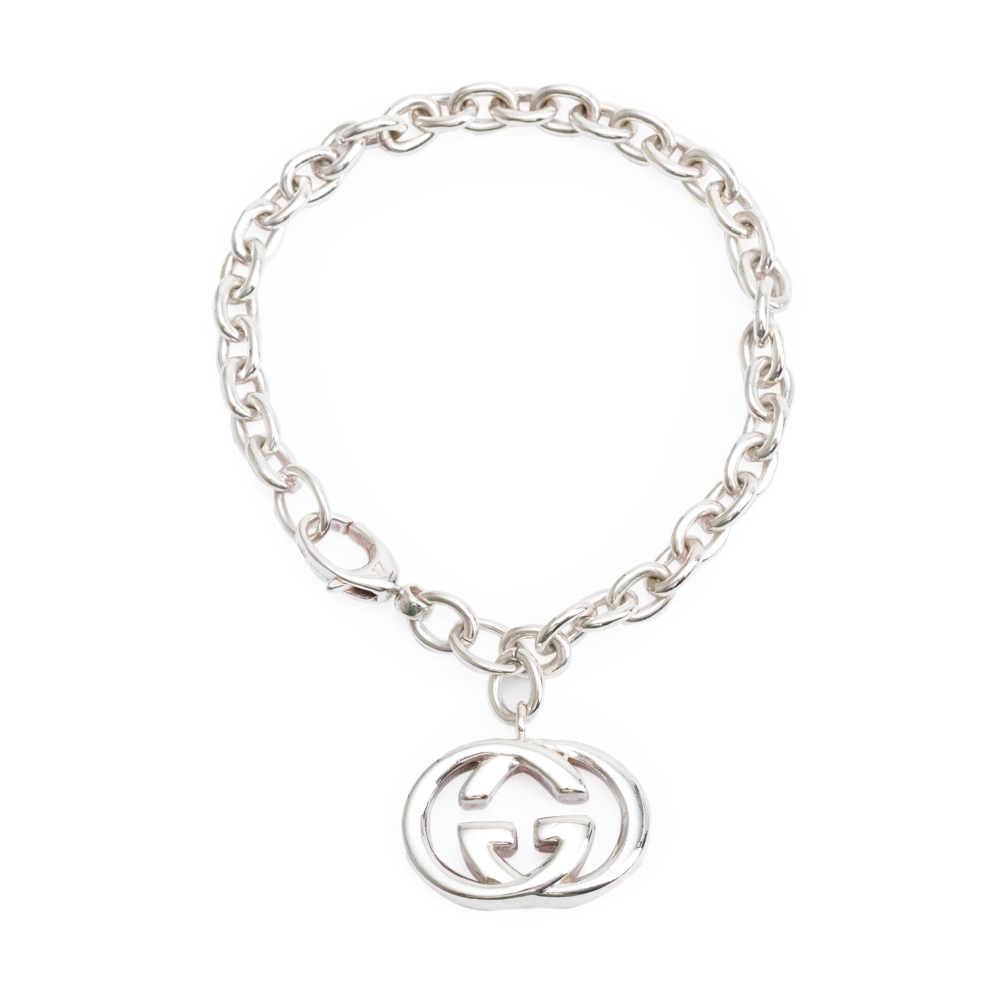 Gucci Sterling Silver Interlocking G Charm Bracelet