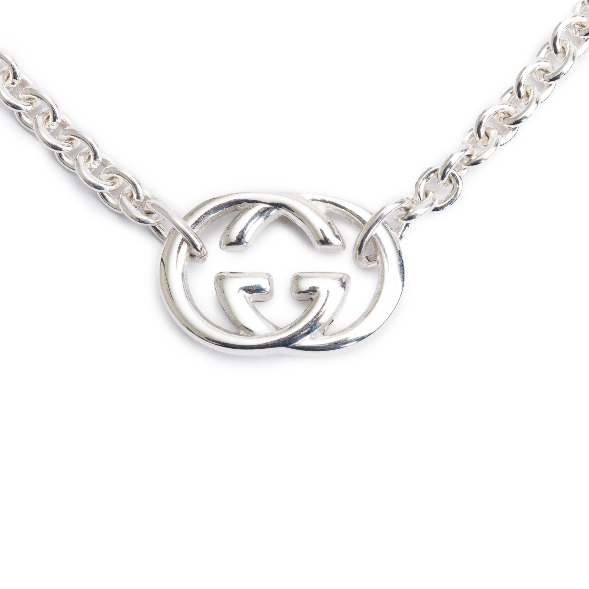 Gucci Sterling Silver Interlocking G Pendant Necklace