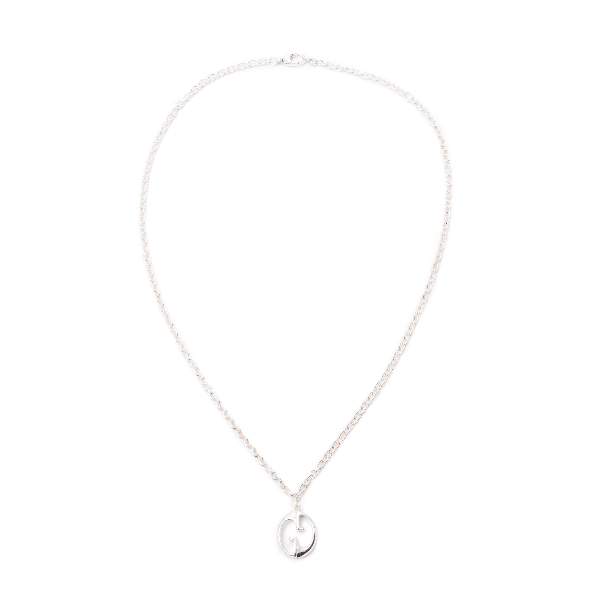 Gucci Sterling Silver Interlocking G Pendant Necklace