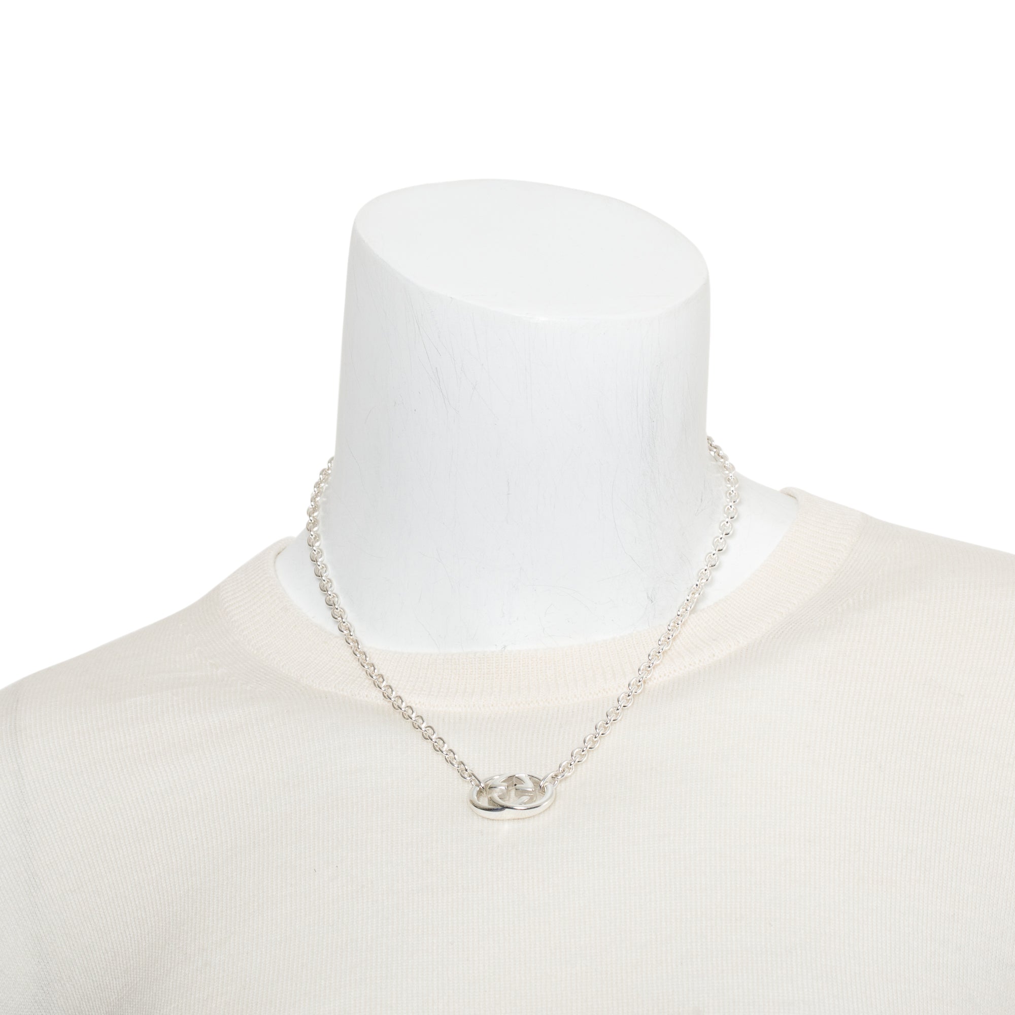 Gucci Sterling Silver Interlocking G Pendant Necklace
