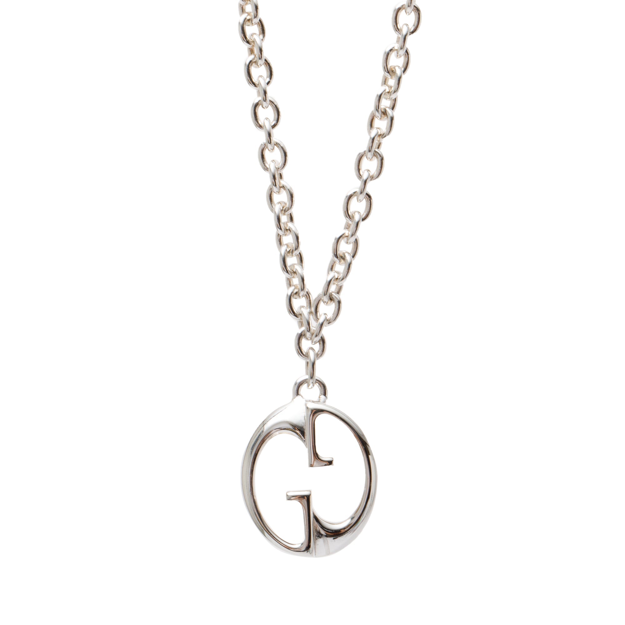 Gucci Sterling Silver Interlocking G Pendant Necklace