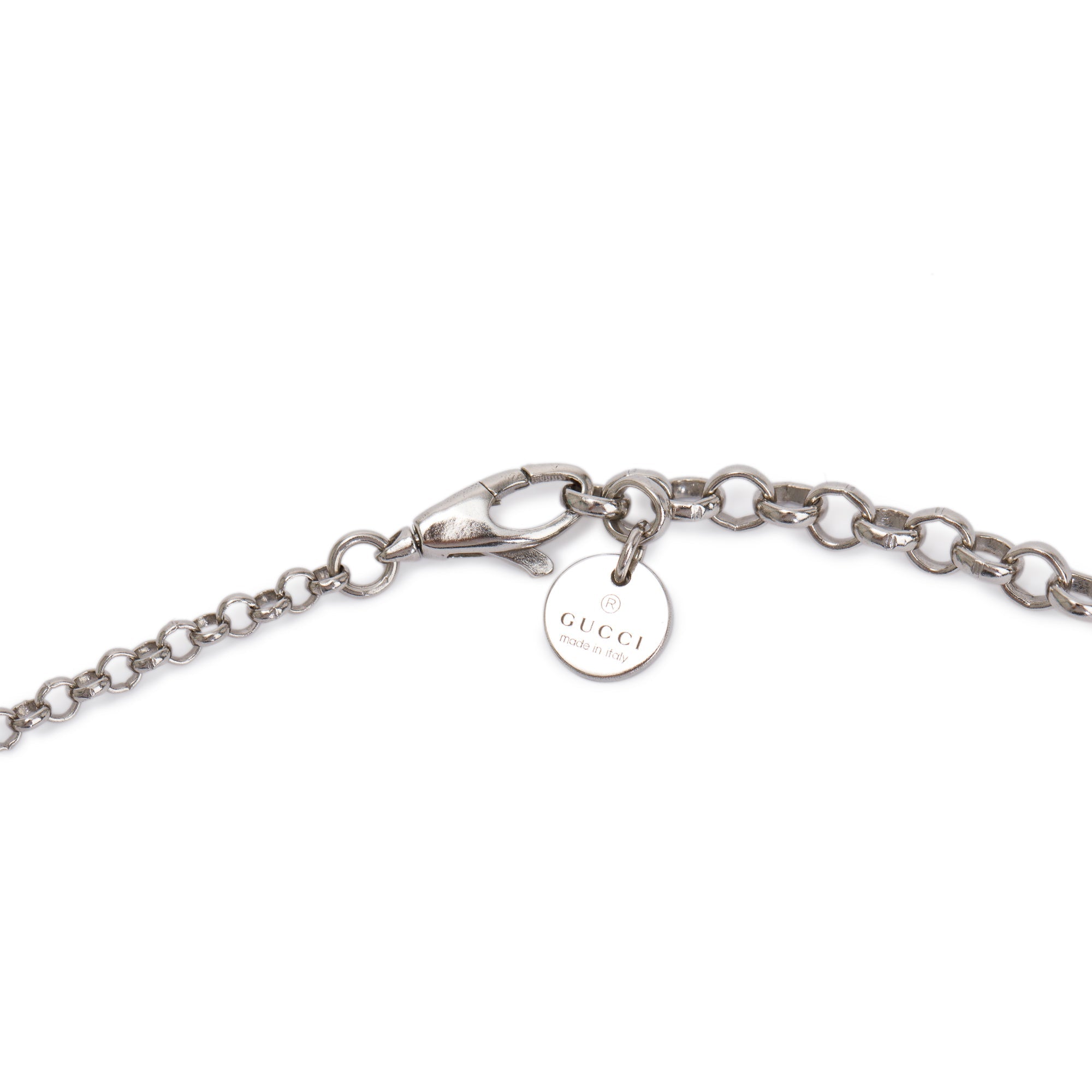 Gucci Sterling Silver Interlocking G Pendant Necklace w/ Box