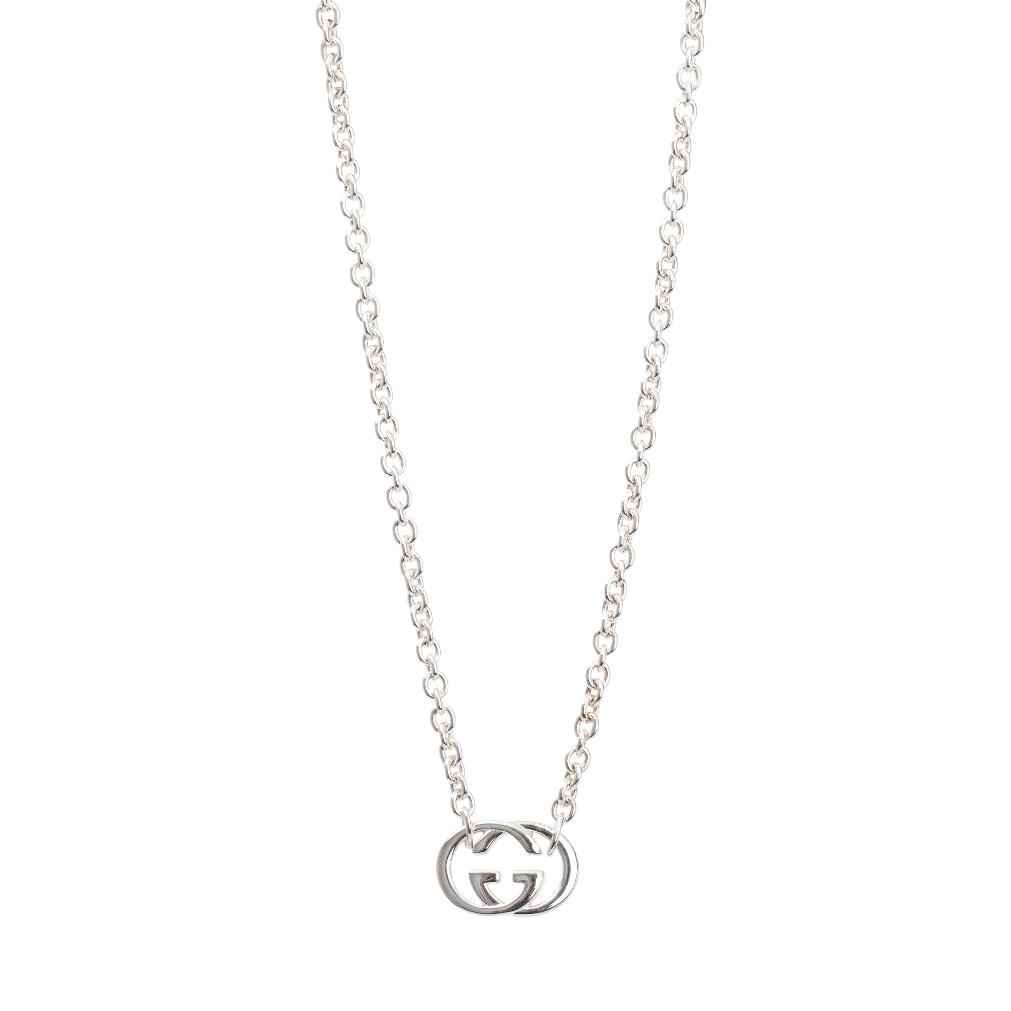 Gucci Sterling Silver Interlocking G Pendant Necklace