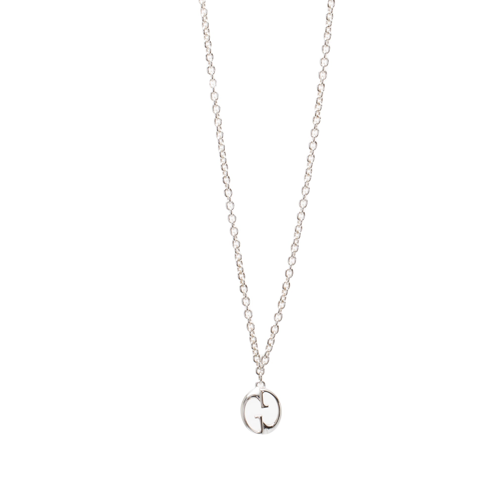 Gucci Sterling Silver Interlocking G Pendant Necklace