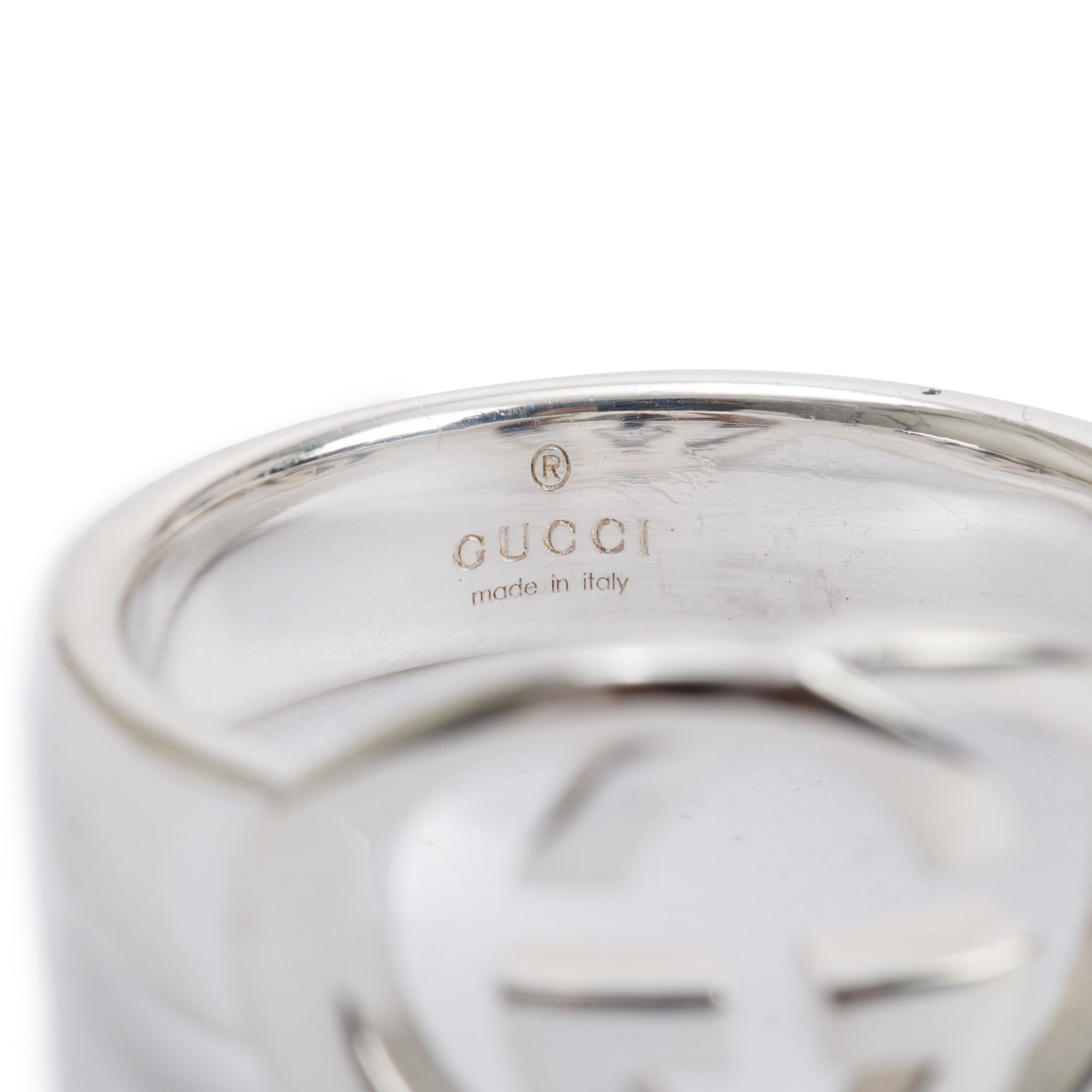 Gucci Sterling Silver Interlocking G Ring, Size 8