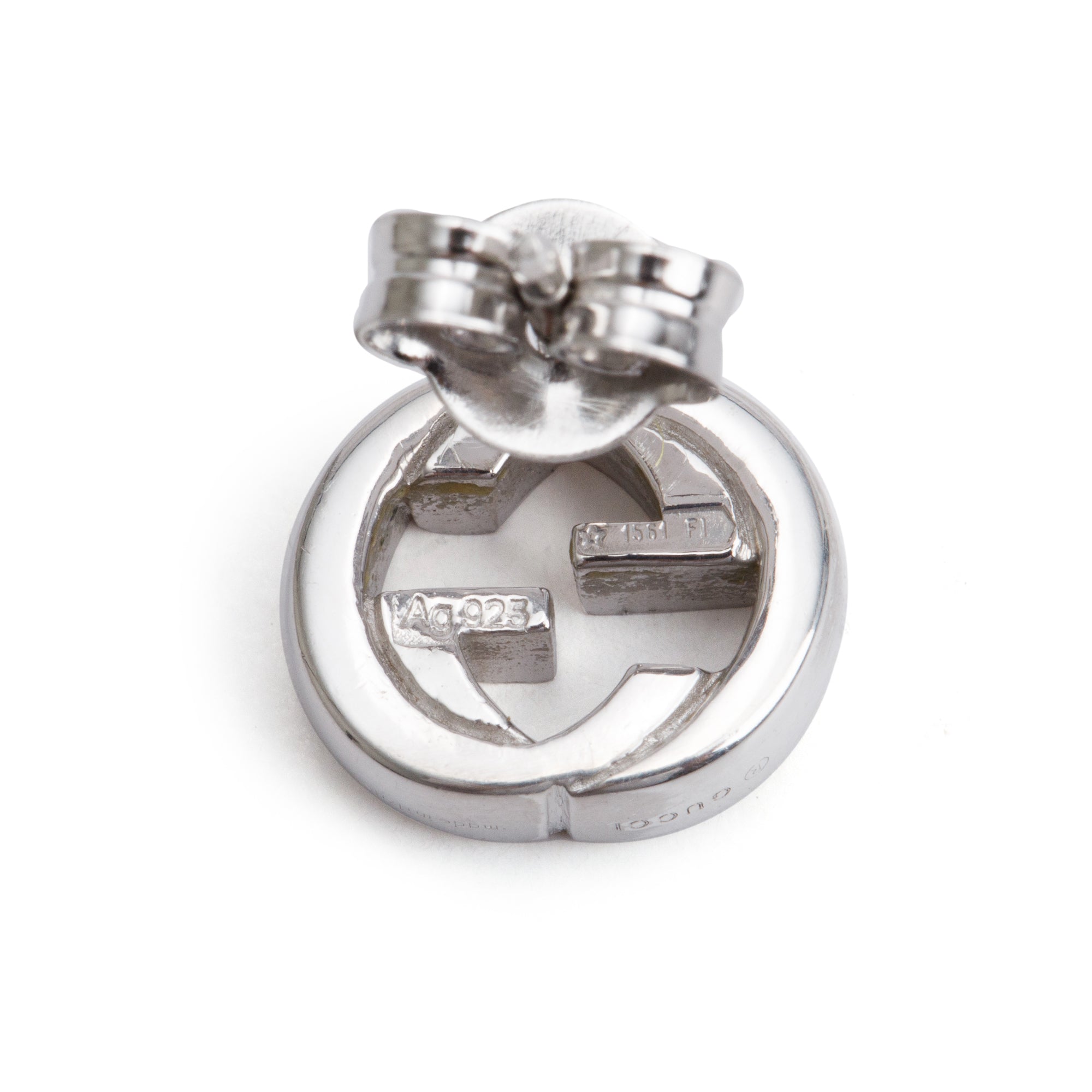 Gucci Sterling Silver Interlocking G Stud Earrings w/ Box