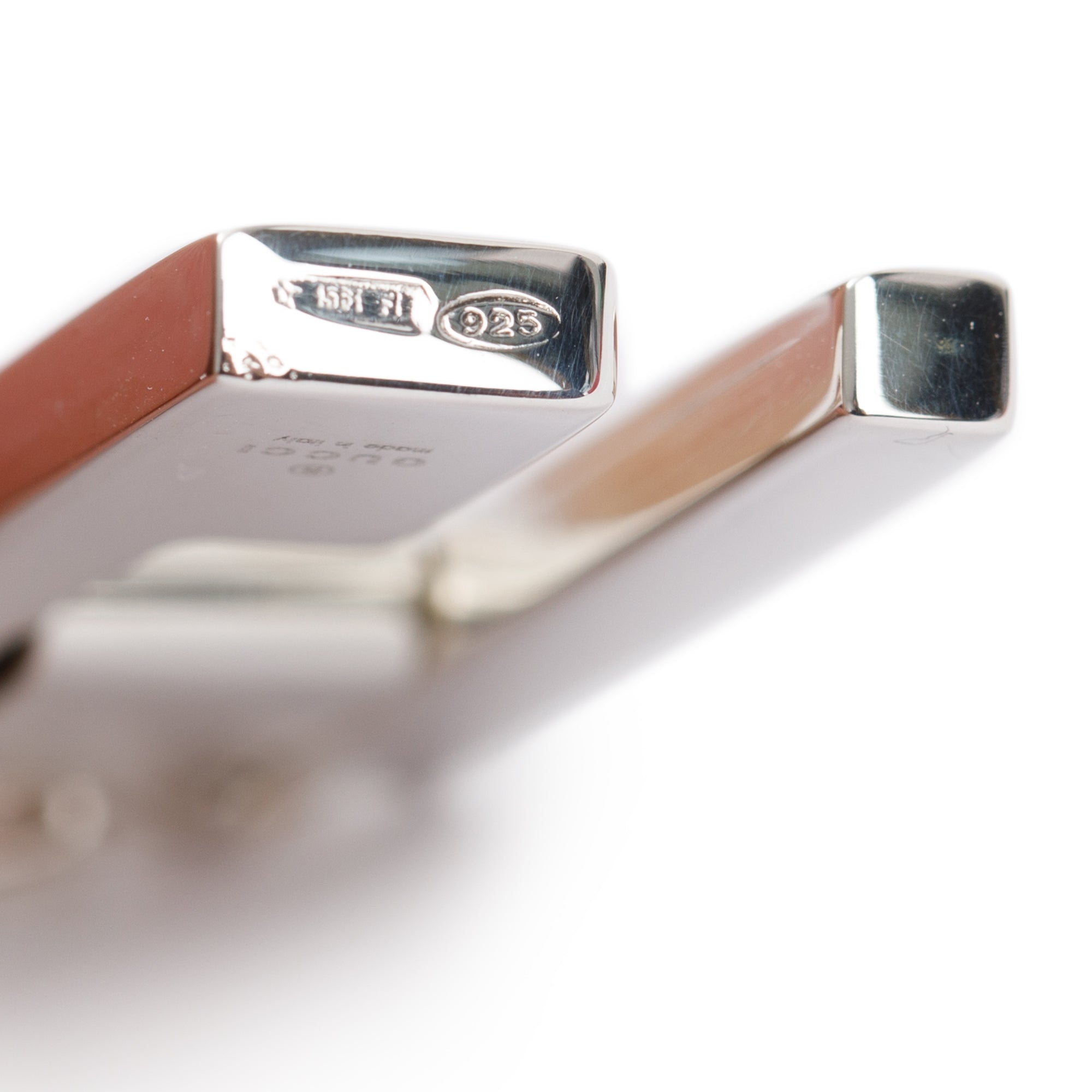 Gucci Sterling Silver Rectangular G Pendant Necklace